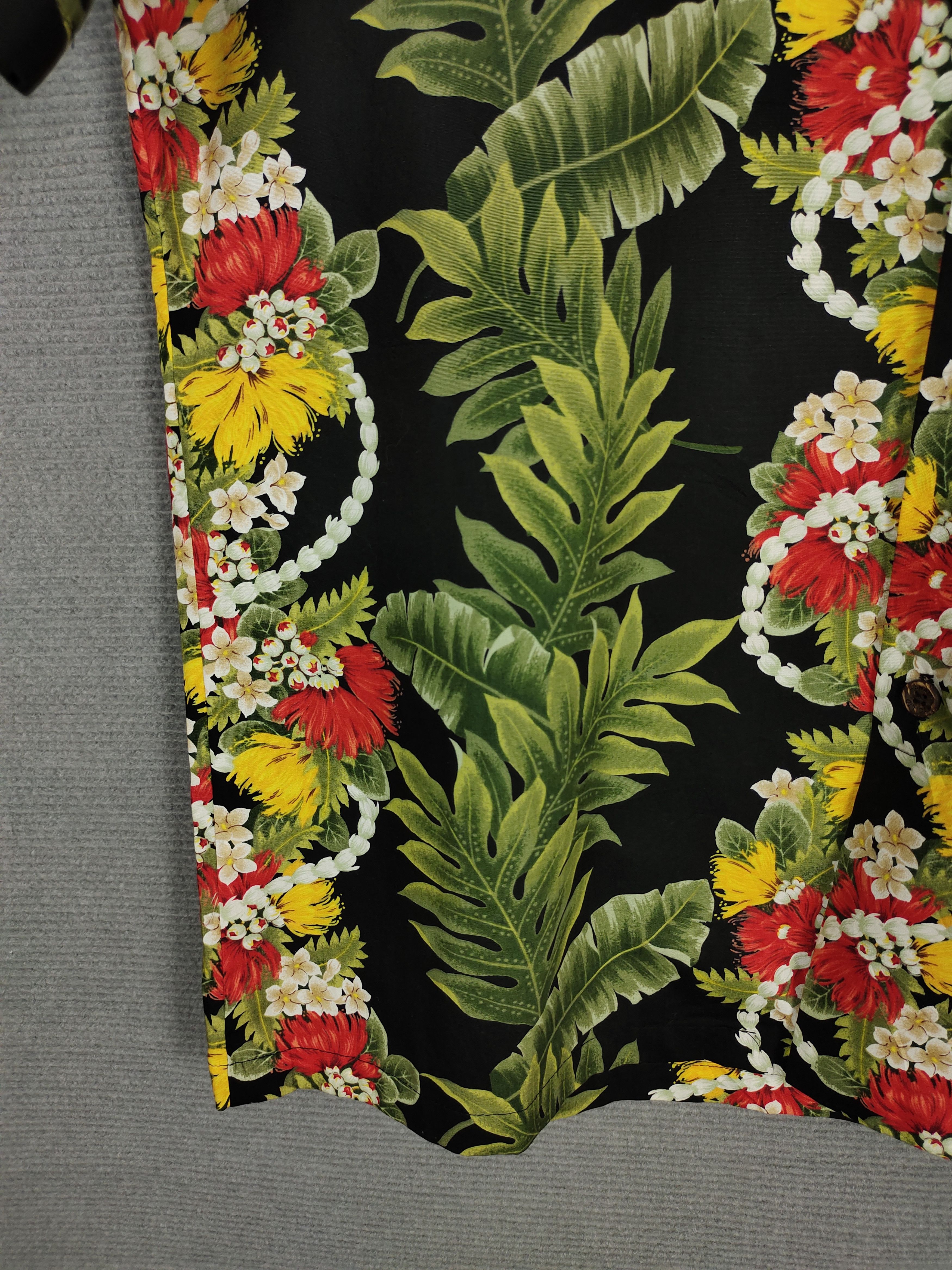 Vintage 1980s RJC Flowers Printed Panel Classic Hawaiian Shirt Size US L / EU 52-54 / 3 - 5 Thumbnail