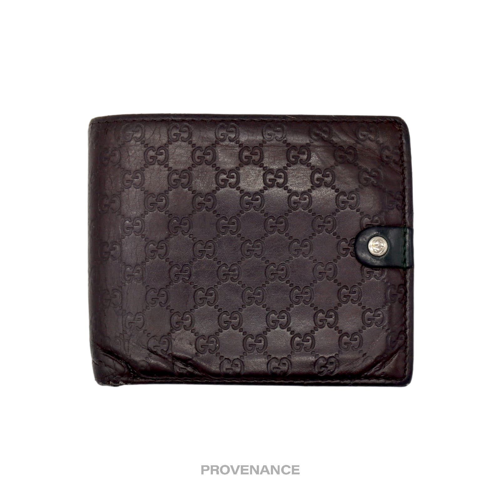 image of Gucci GG MicroGuccissima Bifold Wallet - Patchwork in Black, Men's