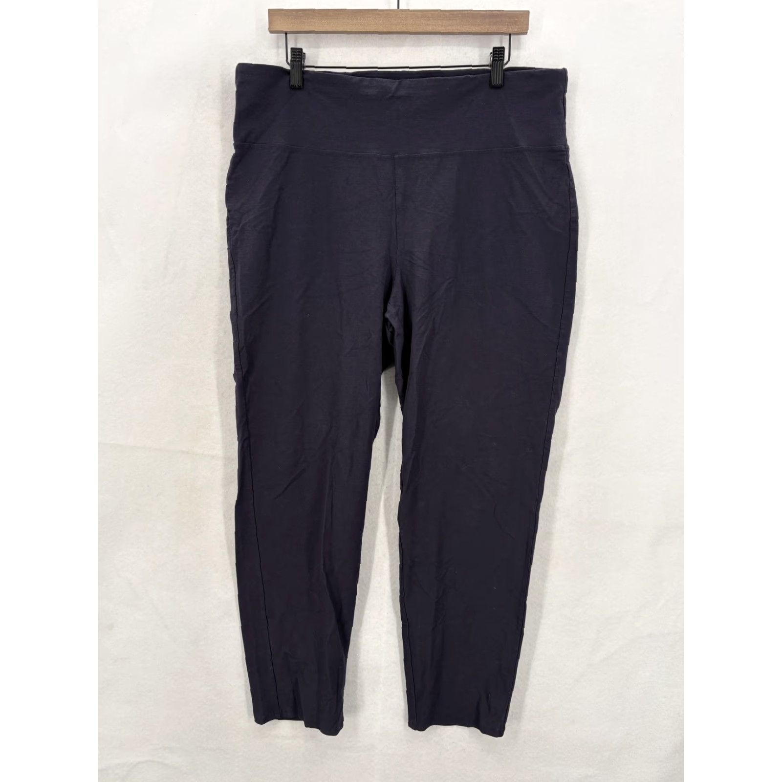 Eileen Fisher Eileen Fisher Ponte Ankle Pants Womens XL Blue Tapered Pull On Stretch Casual Size 40" / US 18 - 2 Thumbnail