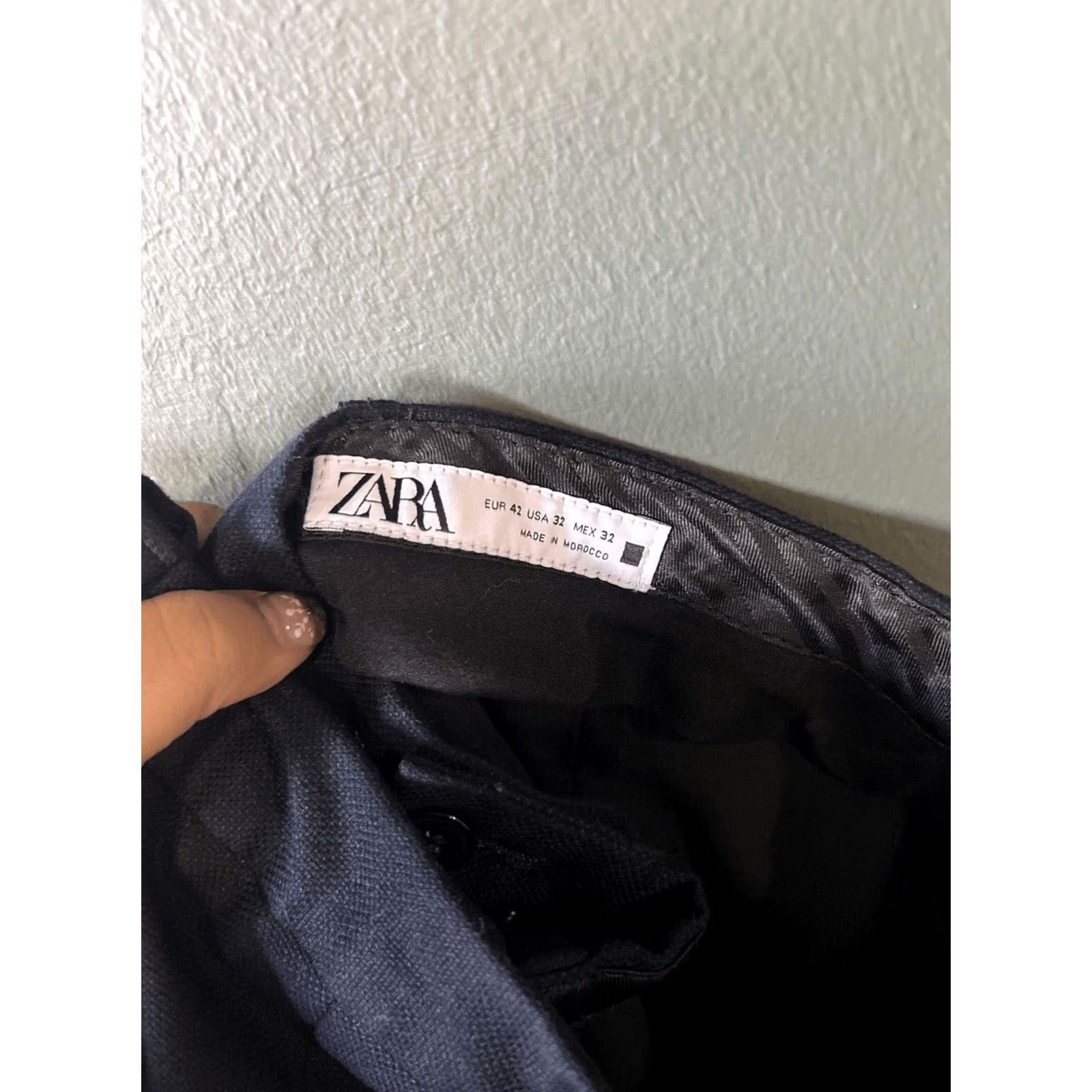 Zara ZARA Dress Pants Mens Size 32 Navy Blue Slim Flat Front Straight Dress Pants Mens Slim Fit Blue 32 Mens Size US 32 / EU 48 - 3 Thumbnail