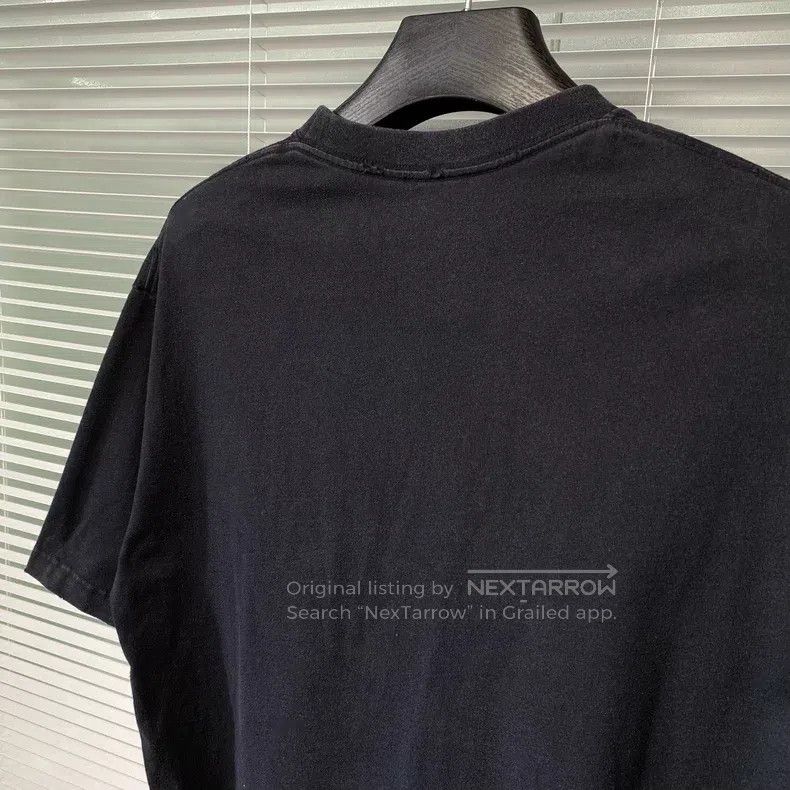 Balenciaga Balenciaga Distressed Black Short Sleeve T-Shirt with Curs Size US S / EU 44-46 / 1 - 5 Thumbnail