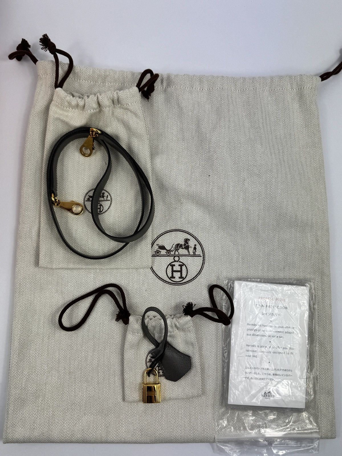 Hermes HERMES KELLY 25 GRIS MEYER EPSON LEATHER GOLD HARDWARE BAG Size ONE SIZE - 19 Thumbnail
