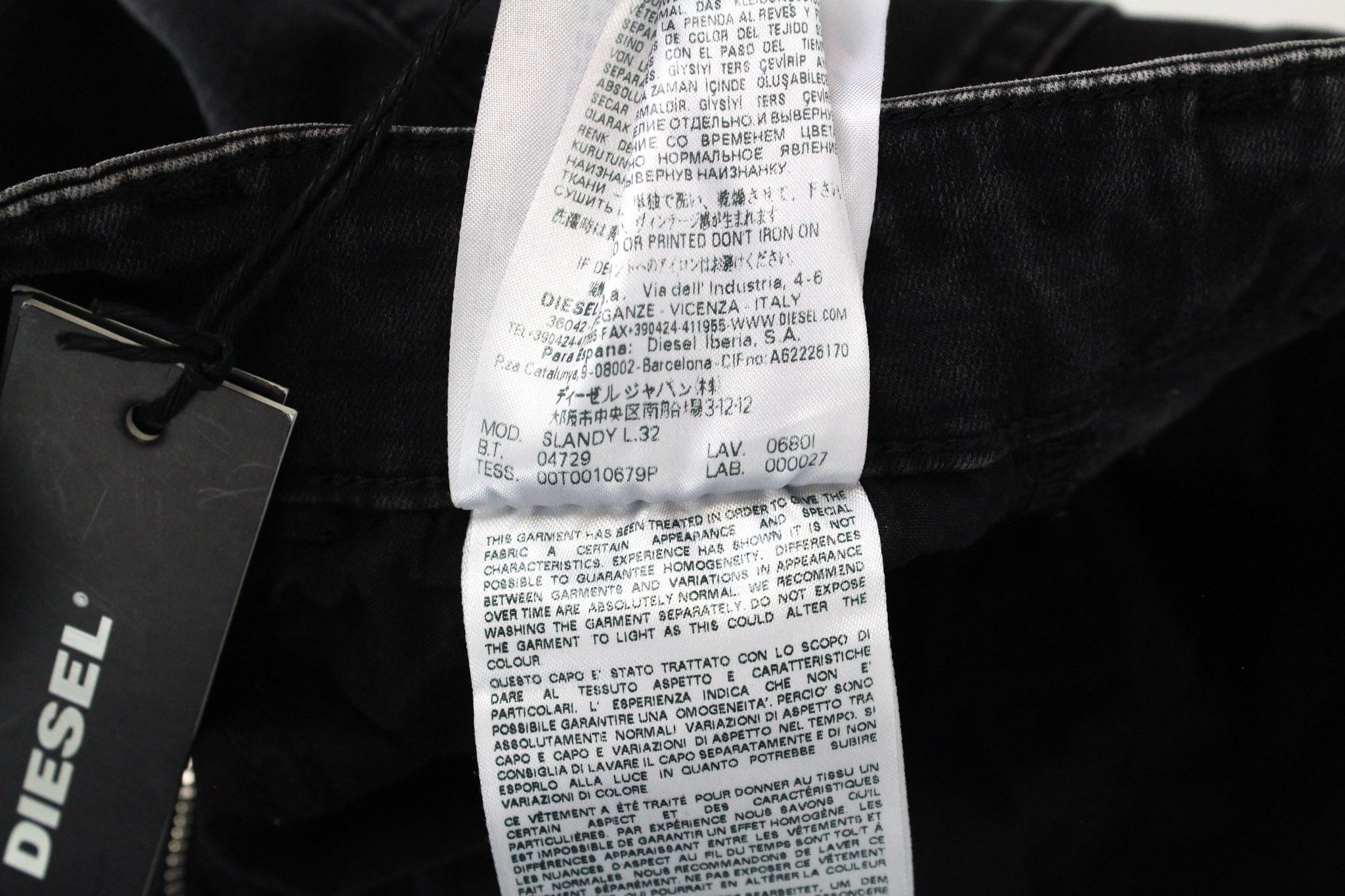 Diesel SLANDY 0680I W24/L32 Dark Grey Jeans 70295 Size 24" / US 00 / IT 34 - 8 Thumbnail