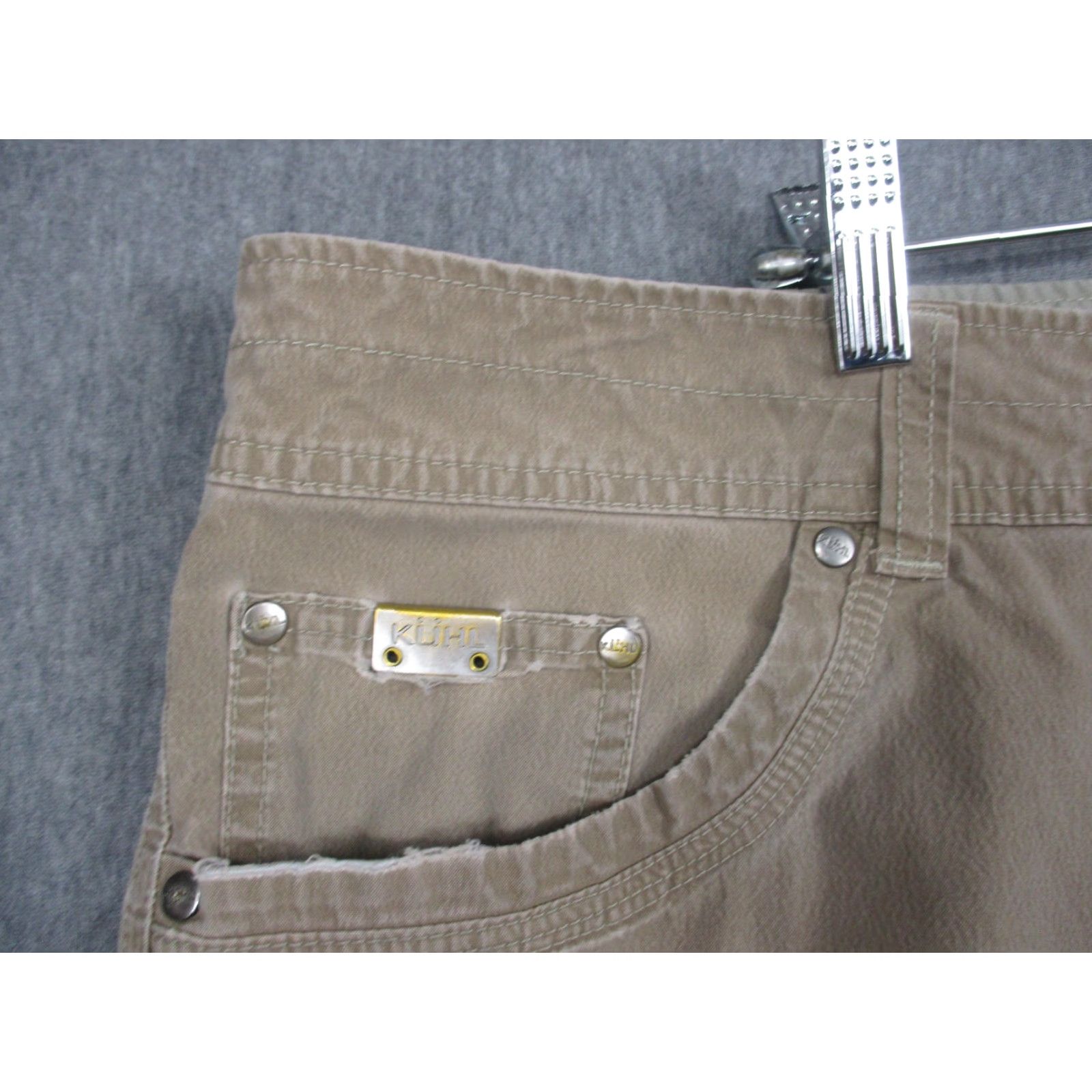 Vintage Kuhl Revolvr Pants Mens 40x32 Khaki Outdoor Hiking 5 Pocket Gusseted Quick Dry Size US 40 / EU 56 - 2 Thumbnail