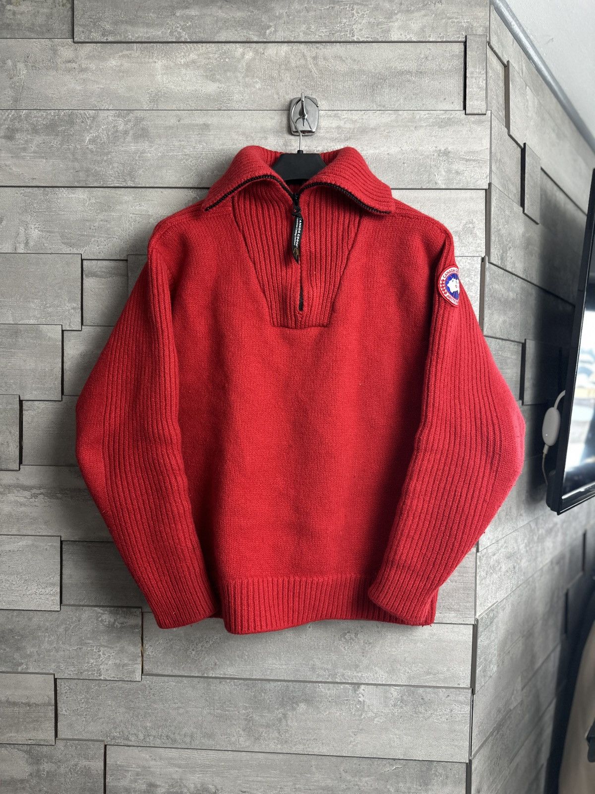 Canada Goose Canada Goose Heavy Knit 1/4Zip Sweater Size US XL / EU 56 / 4 - 1 Thumbnail
