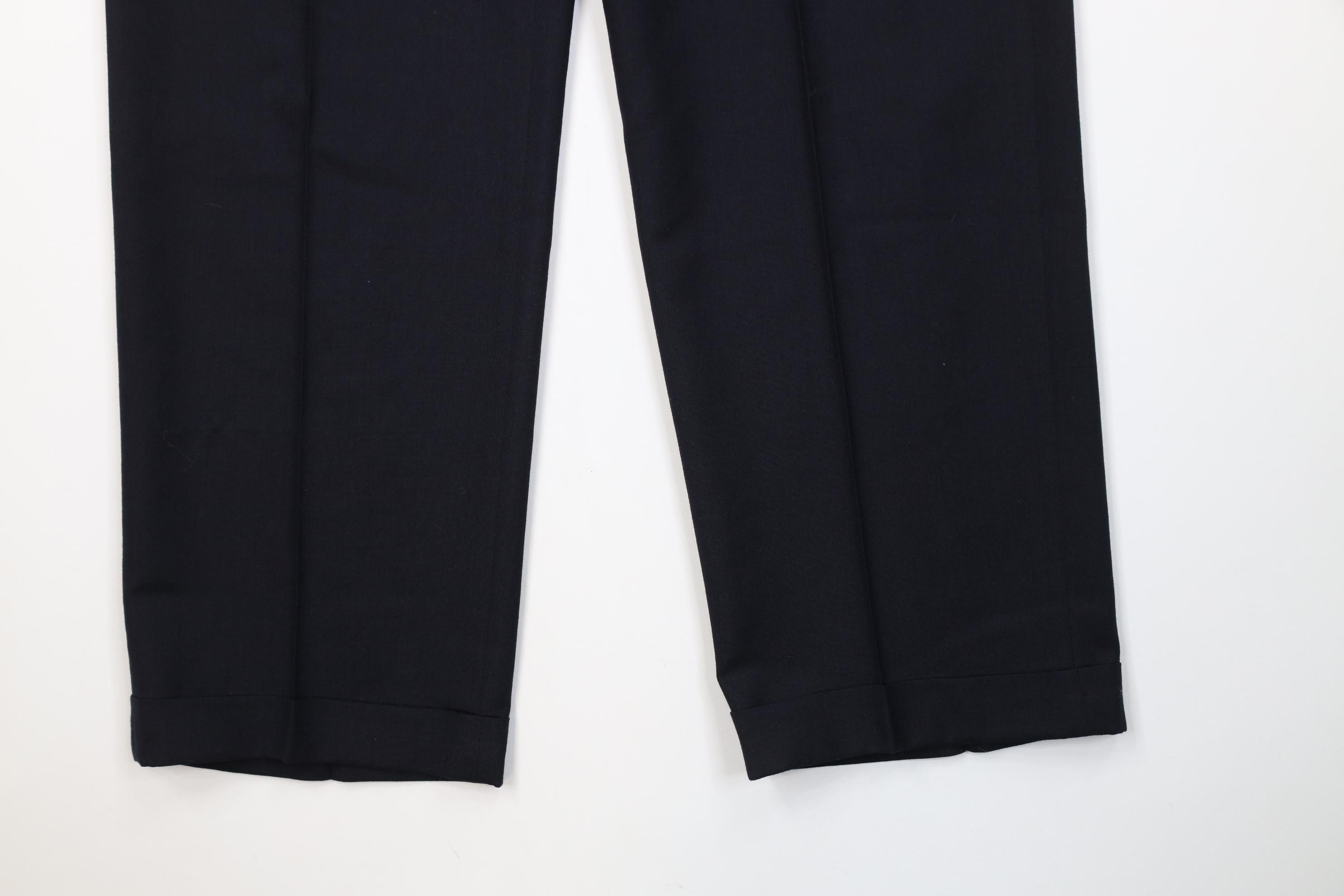 Vintage Vintage 70s Streetwear Knit Wide Leg Chino Pants Navy Blue Size US 36 / EU 52 - 4 Thumbnail