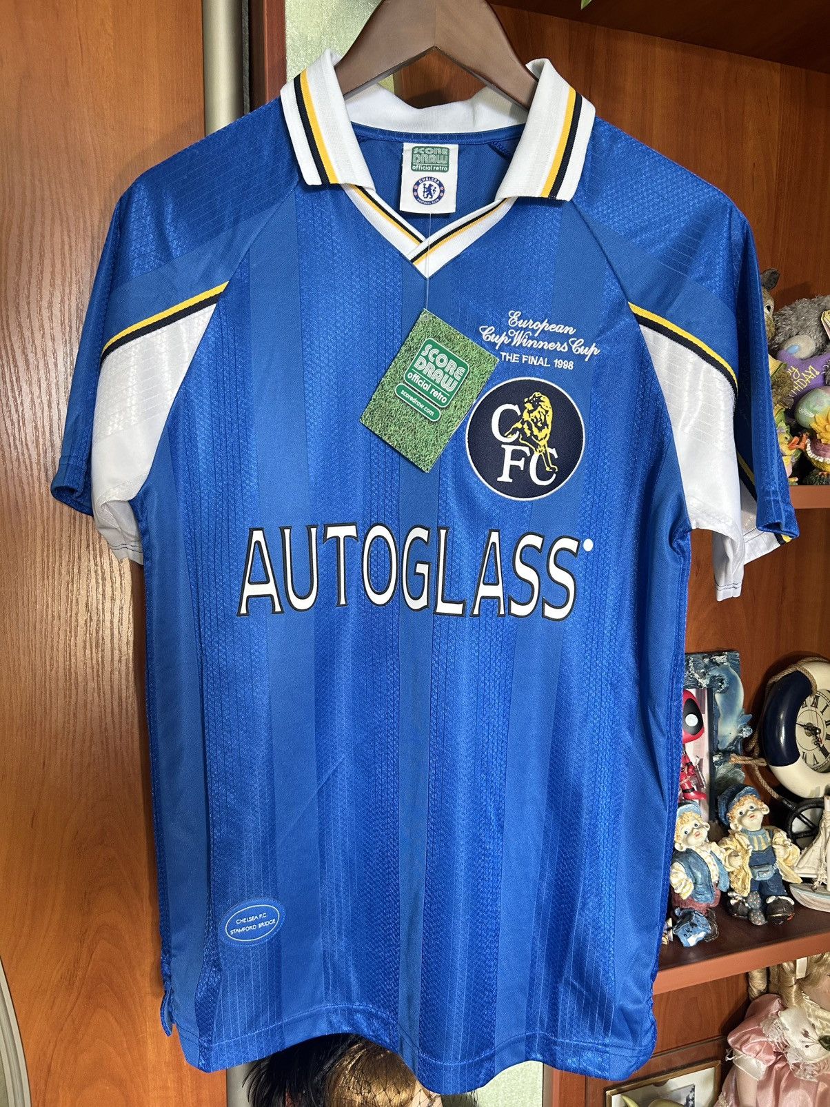 Chelsea Soccer NWT Chelsea Score Draw Retro soccer jersey 1998 New! Small Size US S / EU 44-46 / 1 - 1 Thumbnail