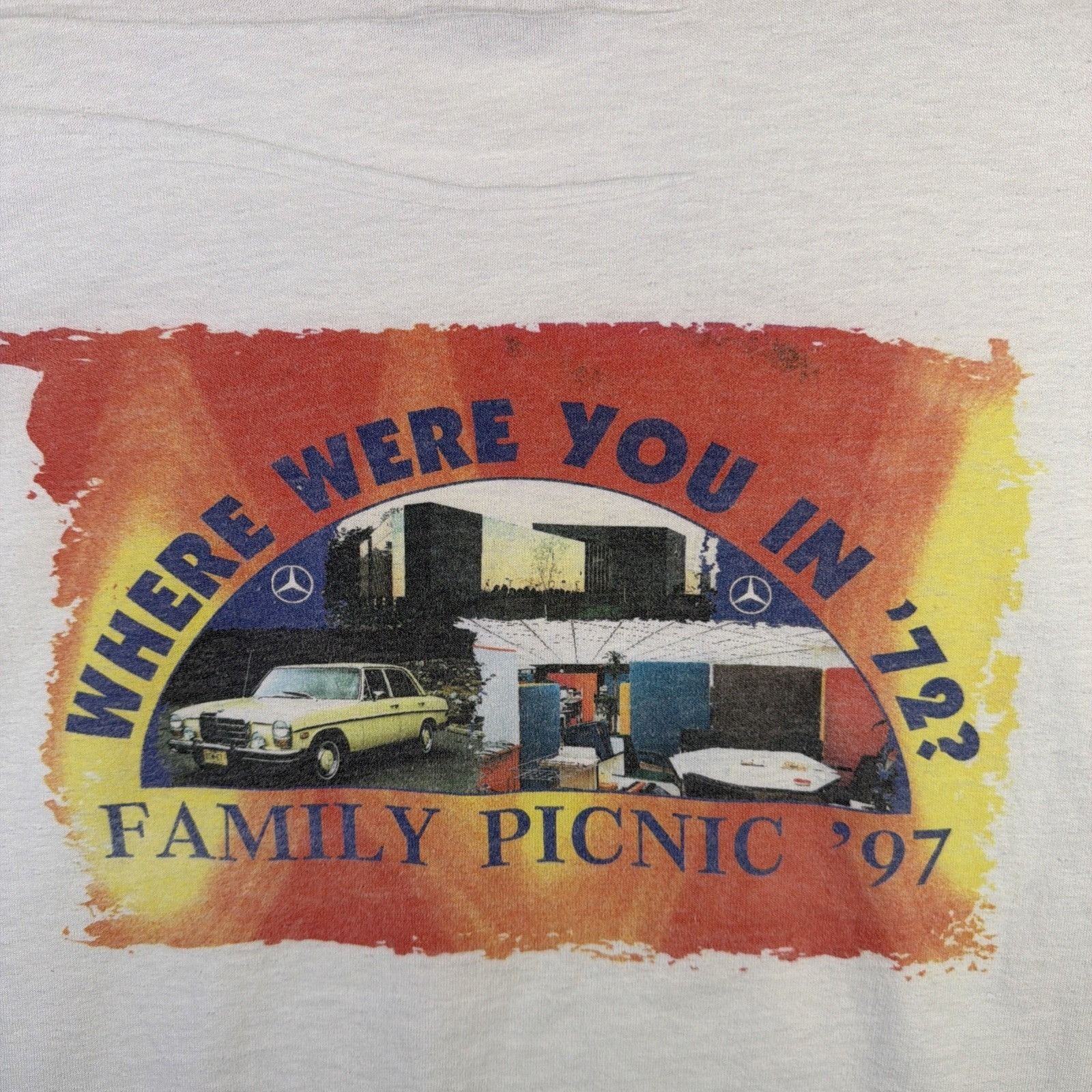 Mercedes-Benz Vintage Mercedes Benz Shirt Mens XL White 90s Family Picnic Size US XL / EU 56 / 4 - 7 Thumbnail