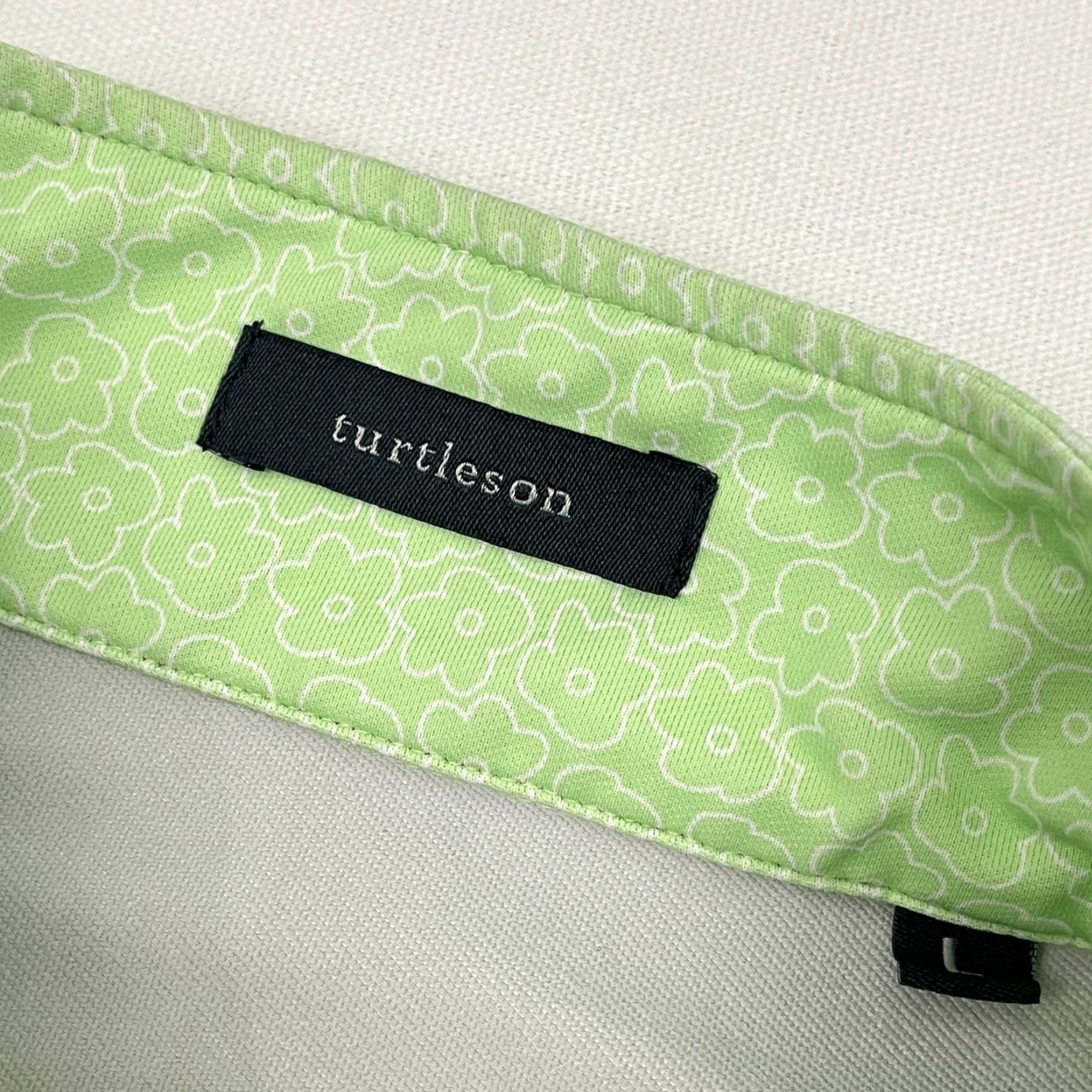 Vintage Turtleson Pullover Mens L Green White Floral Active Stretch Turf Valley Golf Jacket Size US L / EU 52-54 / 3 - 3 Thumbnail