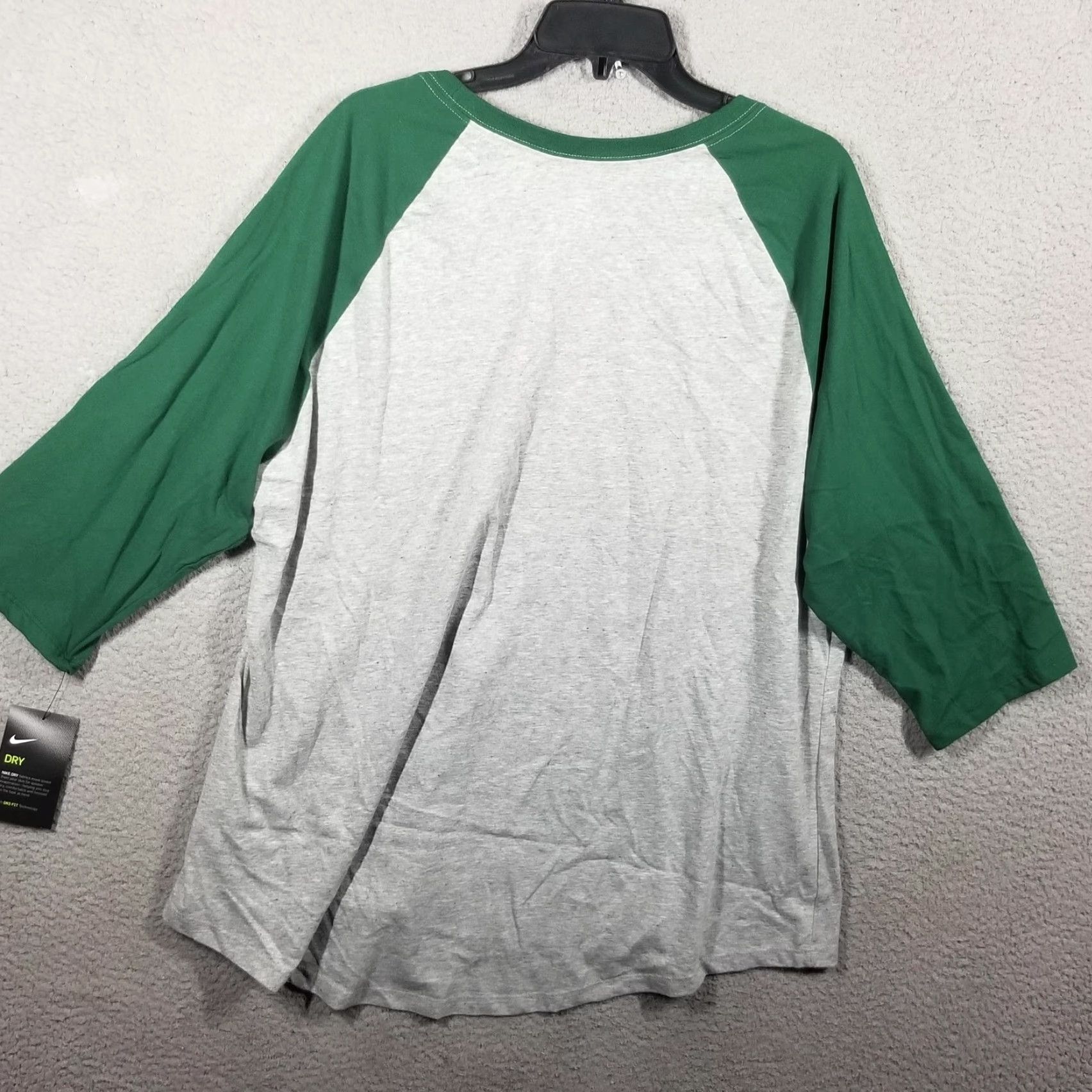 Nike Nike Shirt Womens 2XL Green Gray Raglan 3/4 Sleeve The Nike Tee Swoosh Training Size XXL / US 16-18 / IT 52-54 - 2 Thumbnail