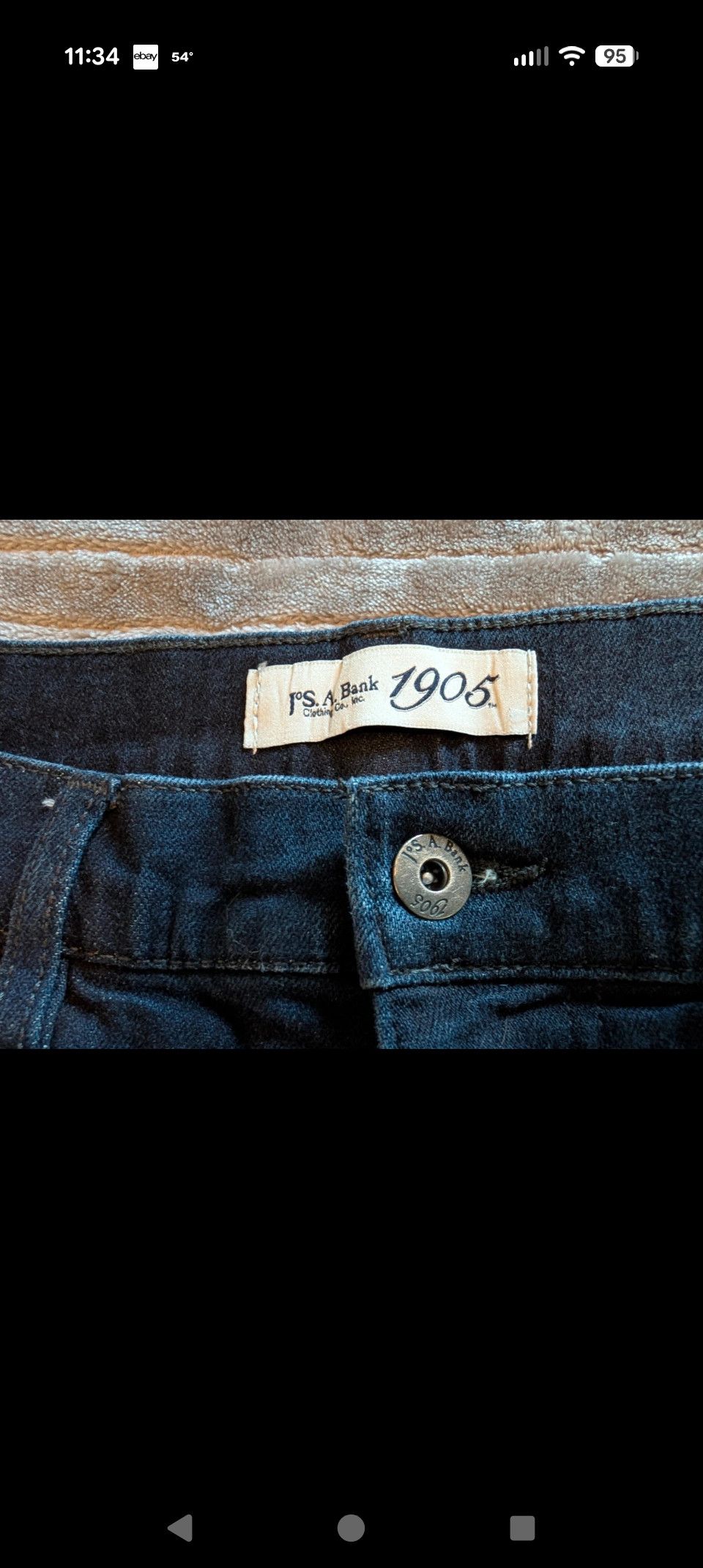 Jos. A. Bank 1905 collection dark wash slim fit jeans Size US 34 / EU 50 - 4 Thumbnail