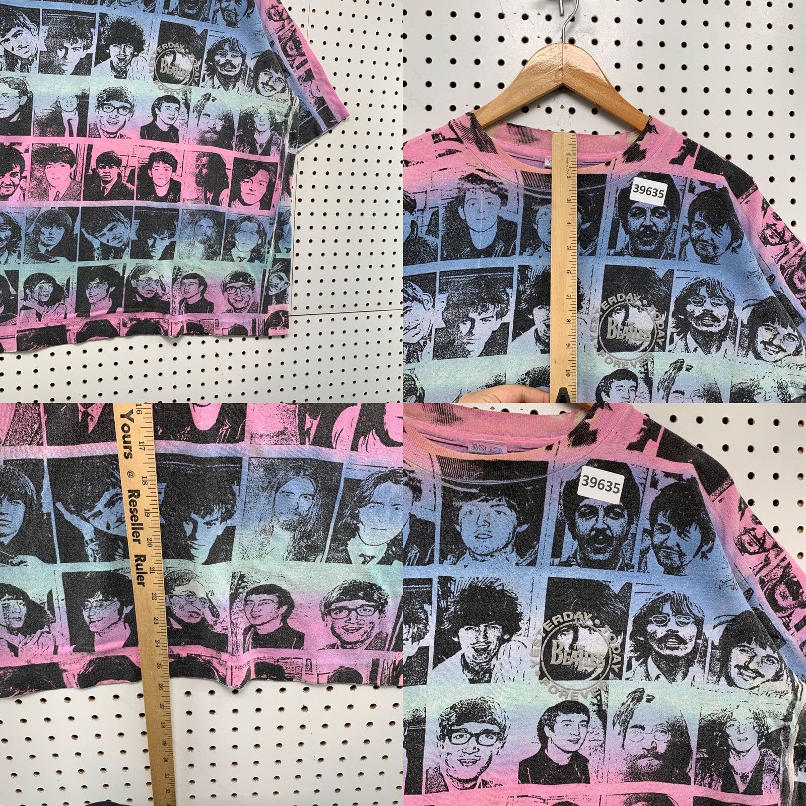 Vintage VINTAGE 90s Beatles Shirt Mens Large All Over Print Pink Blue Music Size US L / EU 52-54 / 3 - 9 Thumbnail