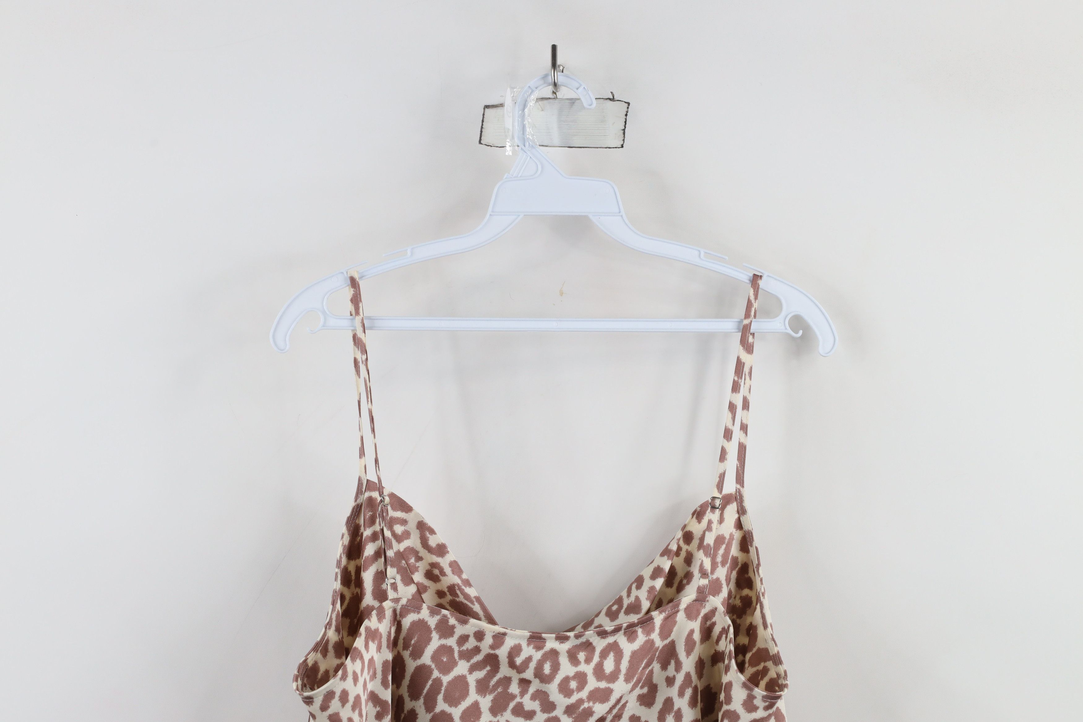 Express × Vintage New Express Satin Polyester Leopard Cami Tank Top T-Shirt Size XL / US 12-14 / IT 48-50 - 10 Thumbnail