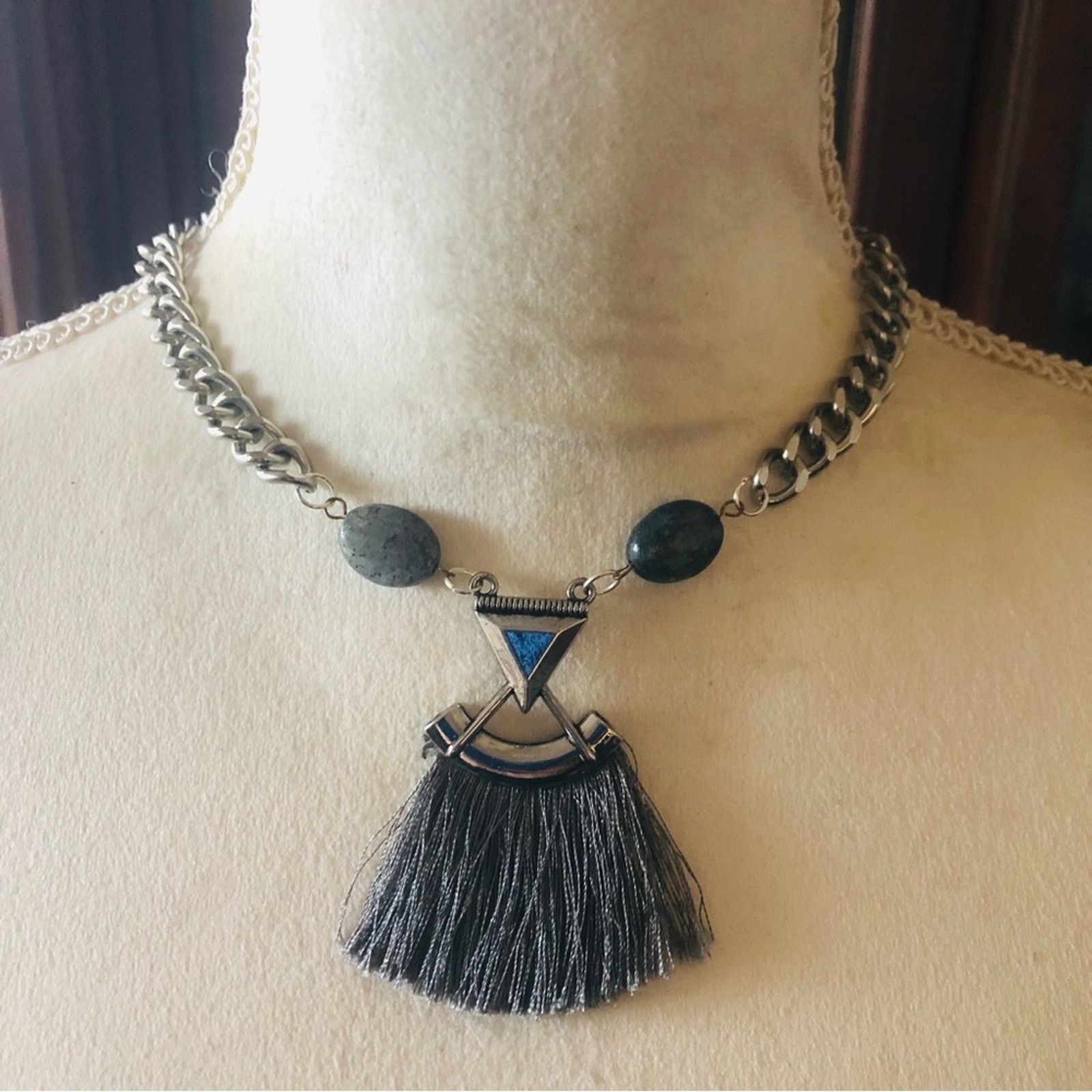 Handmade Handcrafted repurpose genuine labradorite cuban necklace Size ONE SIZE - 2 Thumbnail