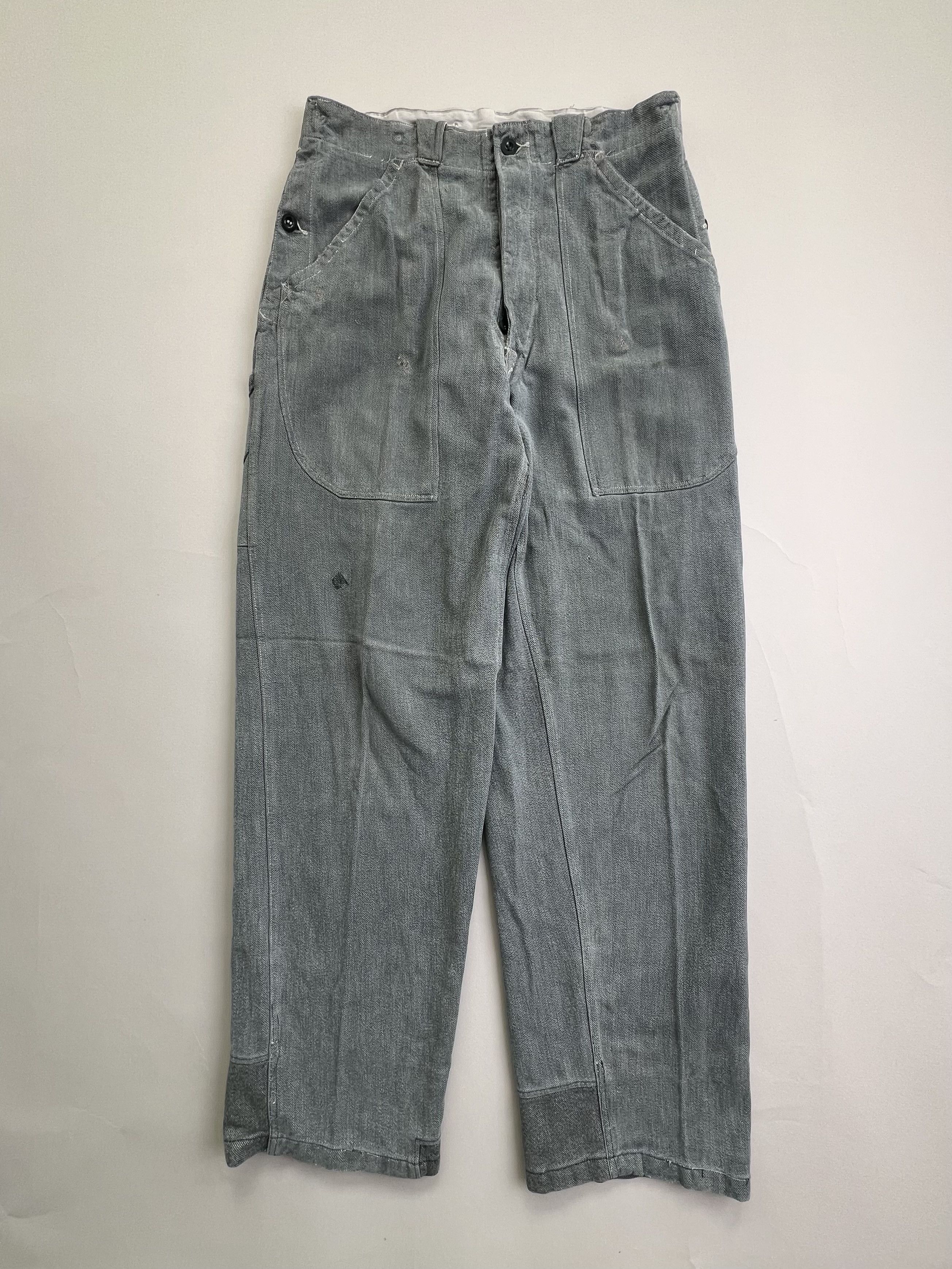 パンツ 50~80s Swiss military denim work pants Genuine Swiss army denim work pants grey trousers military