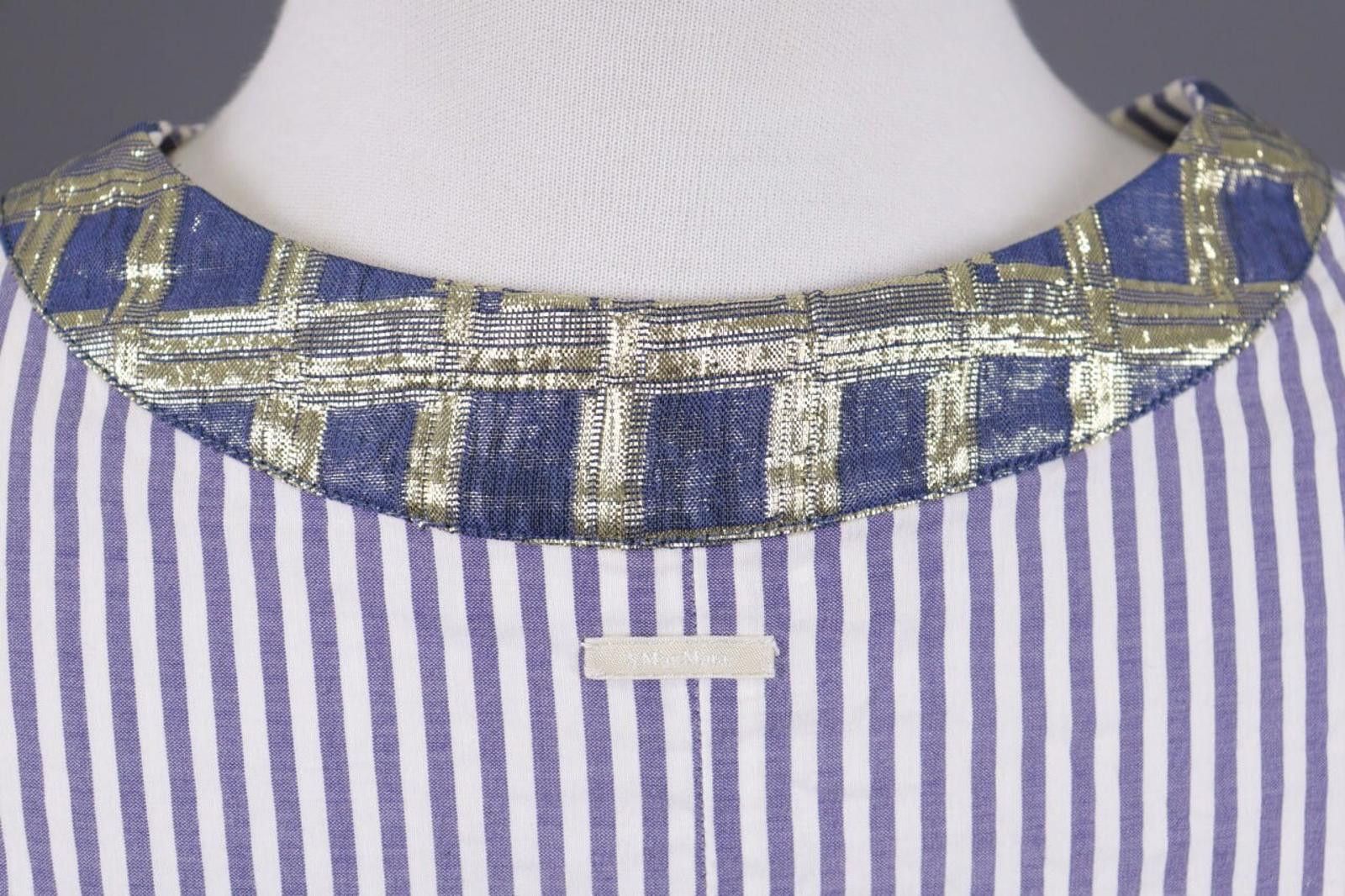 Designer S'Max Mara Multicolour Striped V-Neck Blouse Shirt Size 38 Size M / US 6-8 / IT 42-44 - 11 Thumbnail