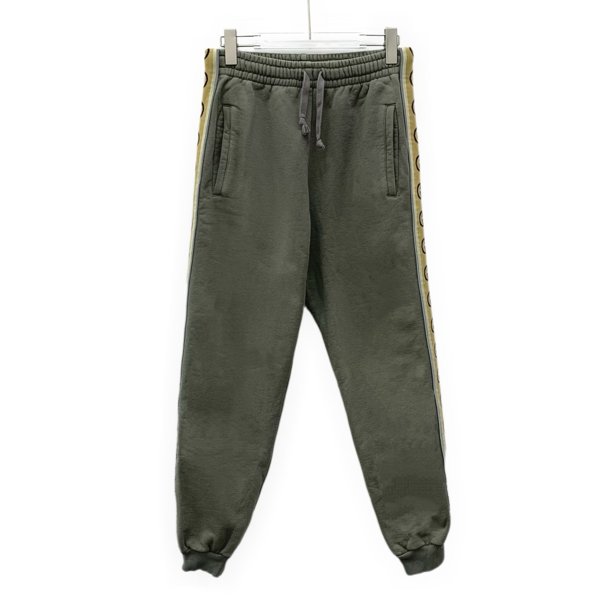 Gucci Gucci Grayish-Green Cotton Drawstring Sport Pants With Side Size US 30 / EU 46 - 1 Thumbnail