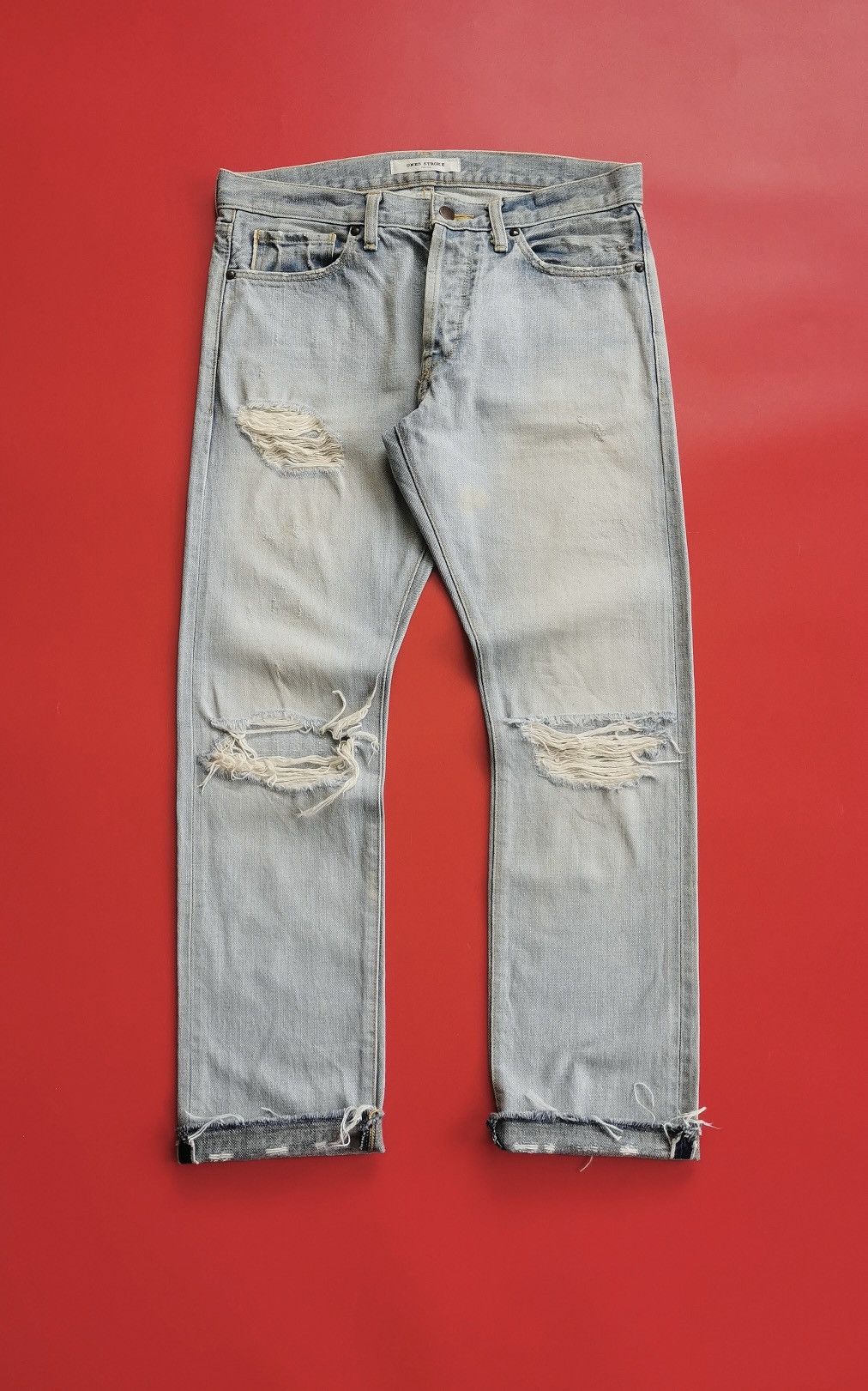 ONES STROKE Ones Stroke Tokyo Selvedge Destroyed Thrashed Jeans Kith Size US 32 / EU 48 - 1 Thumbnail