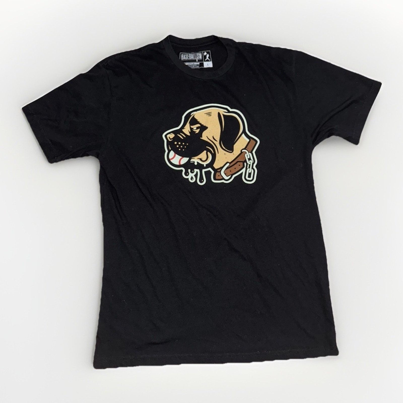 Band Tees × Vintage Baseballism Dog Graphic T-Shirt Men’s L Black 20x28 Size US L / EU 52-54 / 3 - 1 Thumbnail