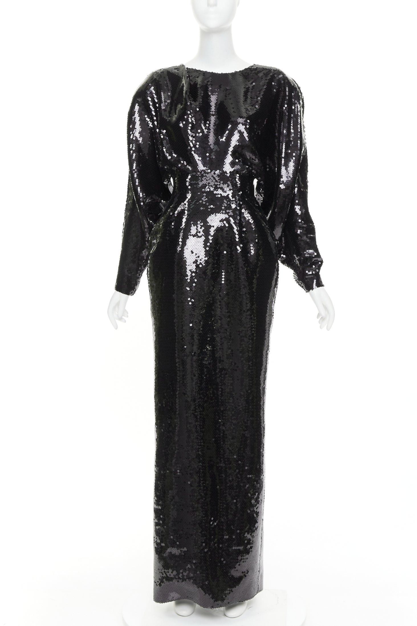 Alexandre Vauthier rare ALEXANDRE VAUTHIER COUTURE AW2022 Runway black sequin batwing drape gown dress Size S / US 4 / IT 40 - 1 Thumbnail