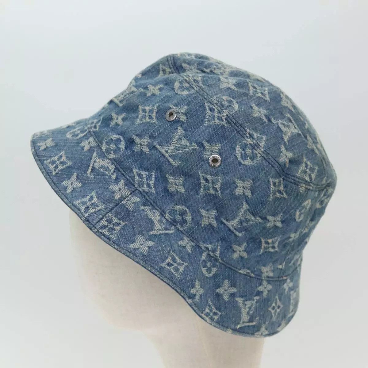 Louis Vuitton LOUIS VUITTON Monogram Hat Cotton Denim Blue Size ONE SIZE - 2 Thumbnail