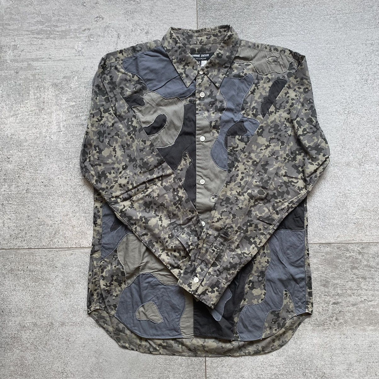 Comme des Garcons Homme Deux AD2017 Camo Patchwork Buttom Up