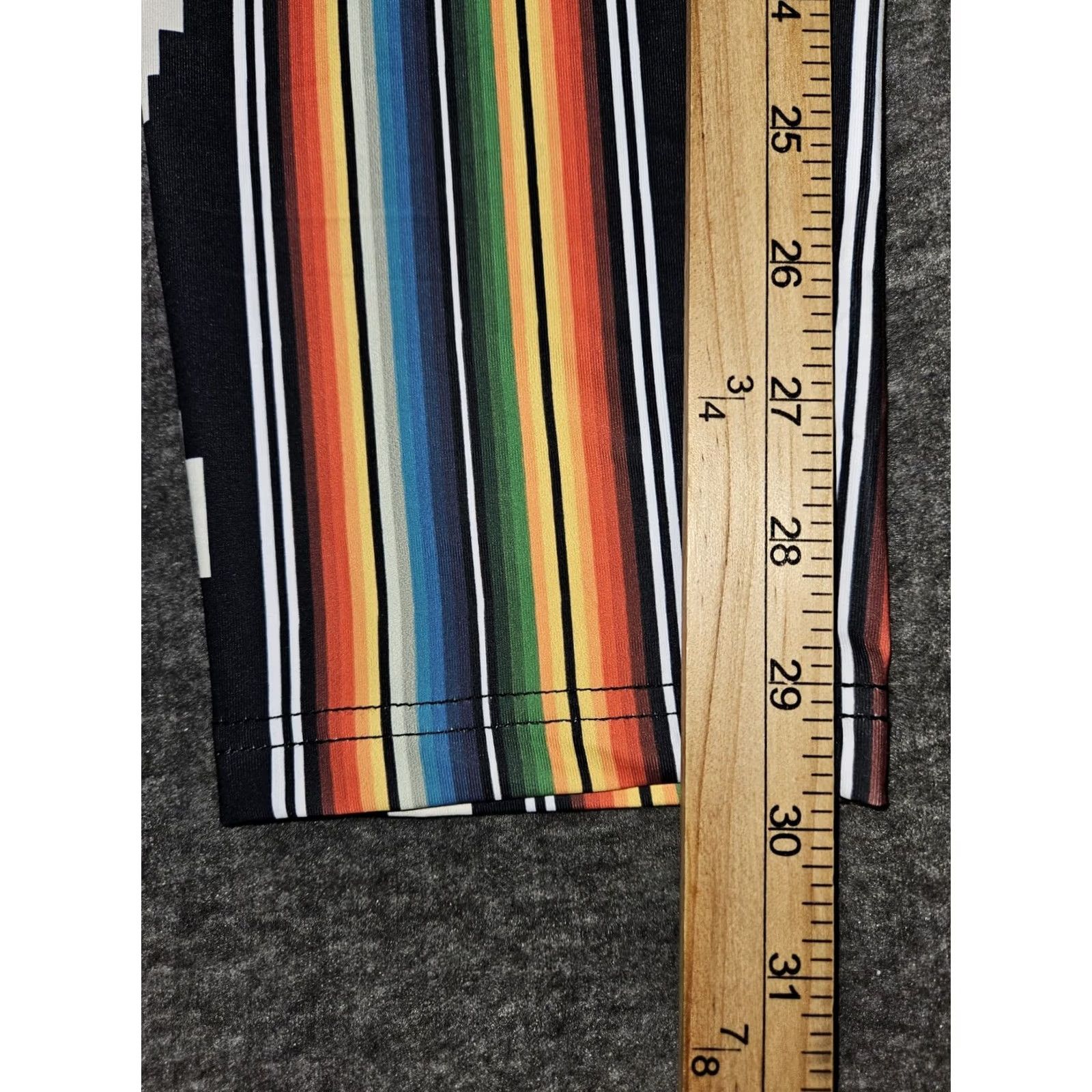 Vintage Lucky & Blessed Leggings NWT Women L Aztec Lace Ankle Striped High Rise Size 36" / US 14 / IT 50 - 5 Thumbnail