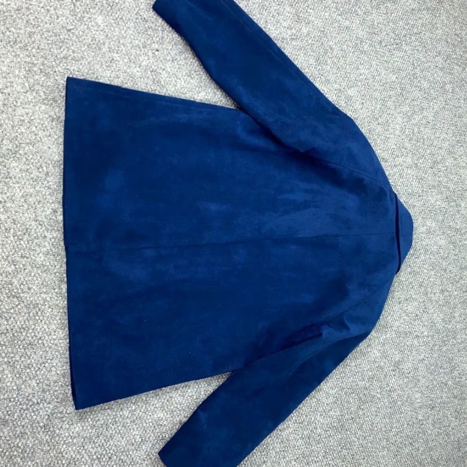 Black Diamond VINTAGE Black Diamond Women's Jacket Short Coat Faux Velvet Blue 12P Retro 90s Formal Size XL / US 12-14 / IT 48-50 - 4 Thumbnail
