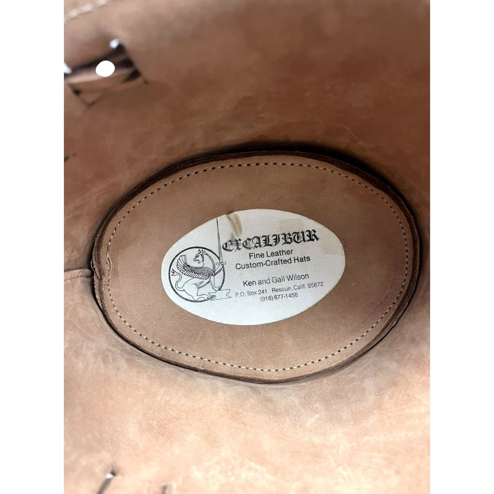 Vintage VINTAGE Excalibur Men’s Cowboy Hat Leather OSFM Brown Mens Size ONE SIZE - 2 Thumbnail