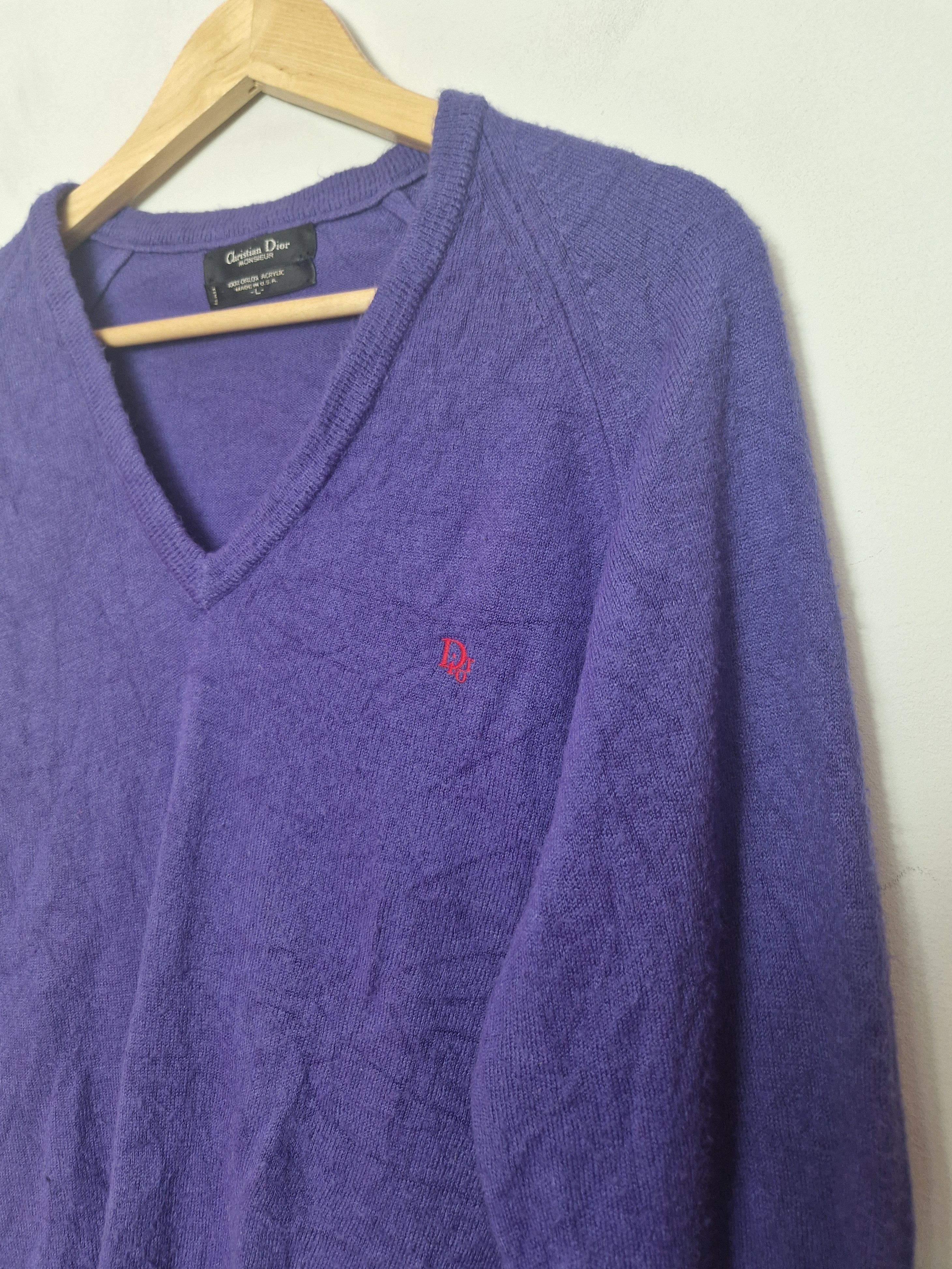 Dior × Hedi Slimane Dior vintage purple sweater Size US XL / EU 56 / 4 - 3 Thumbnail