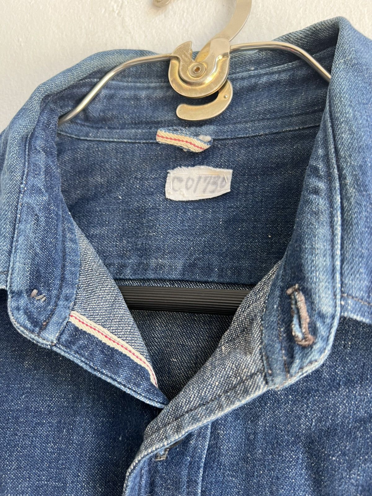 Vintage Vintage 1950s Indigo Dyed Double Flap Pocket Selvaged Jacket Size US L / EU 52-54 / 3 - 7 Thumbnail
