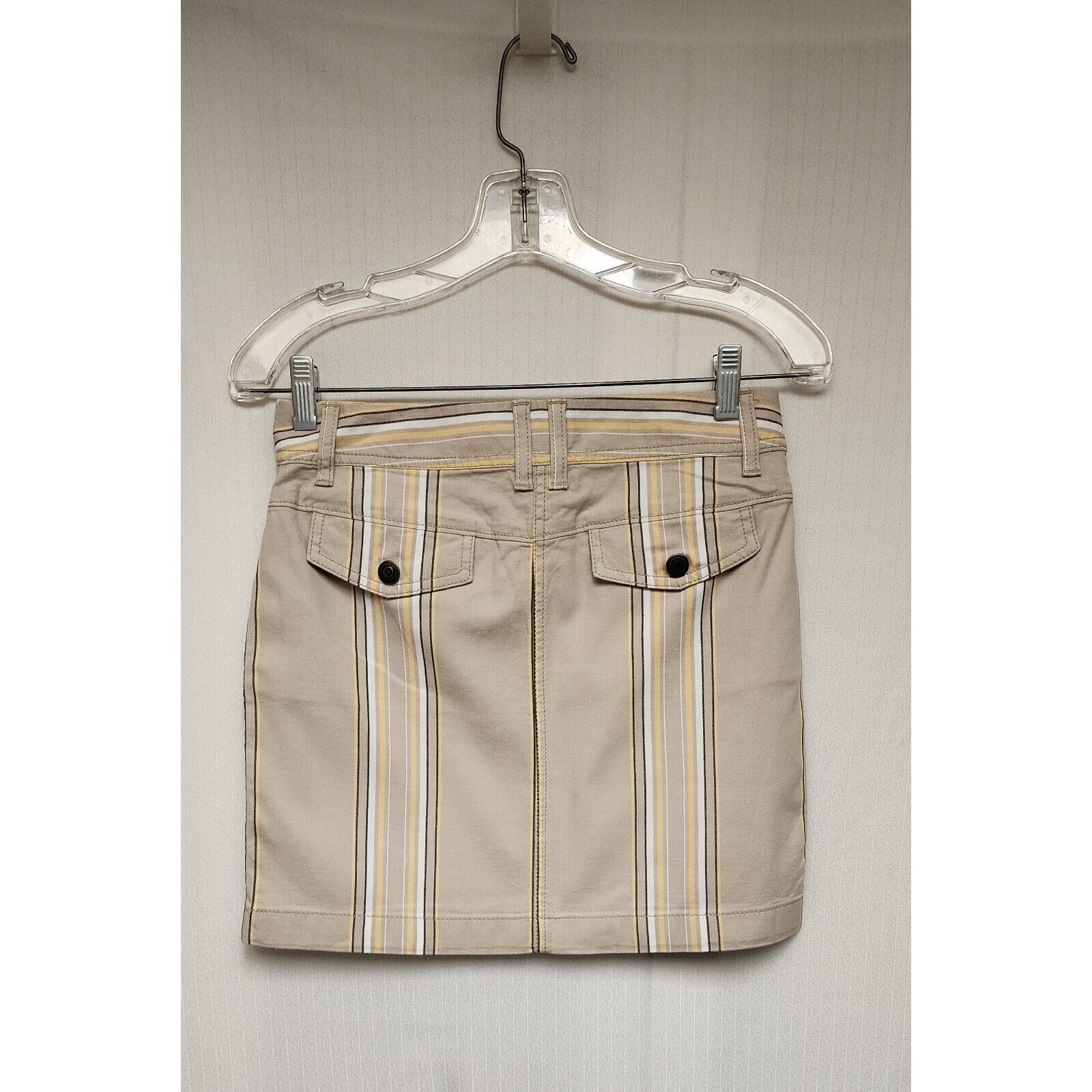 Ann Taylor Ann Taylor LOFT Women's 00P- Beige & Yellow Mini Skirt Size 24" / US 00 / IT 34 - 4 Thumbnail
