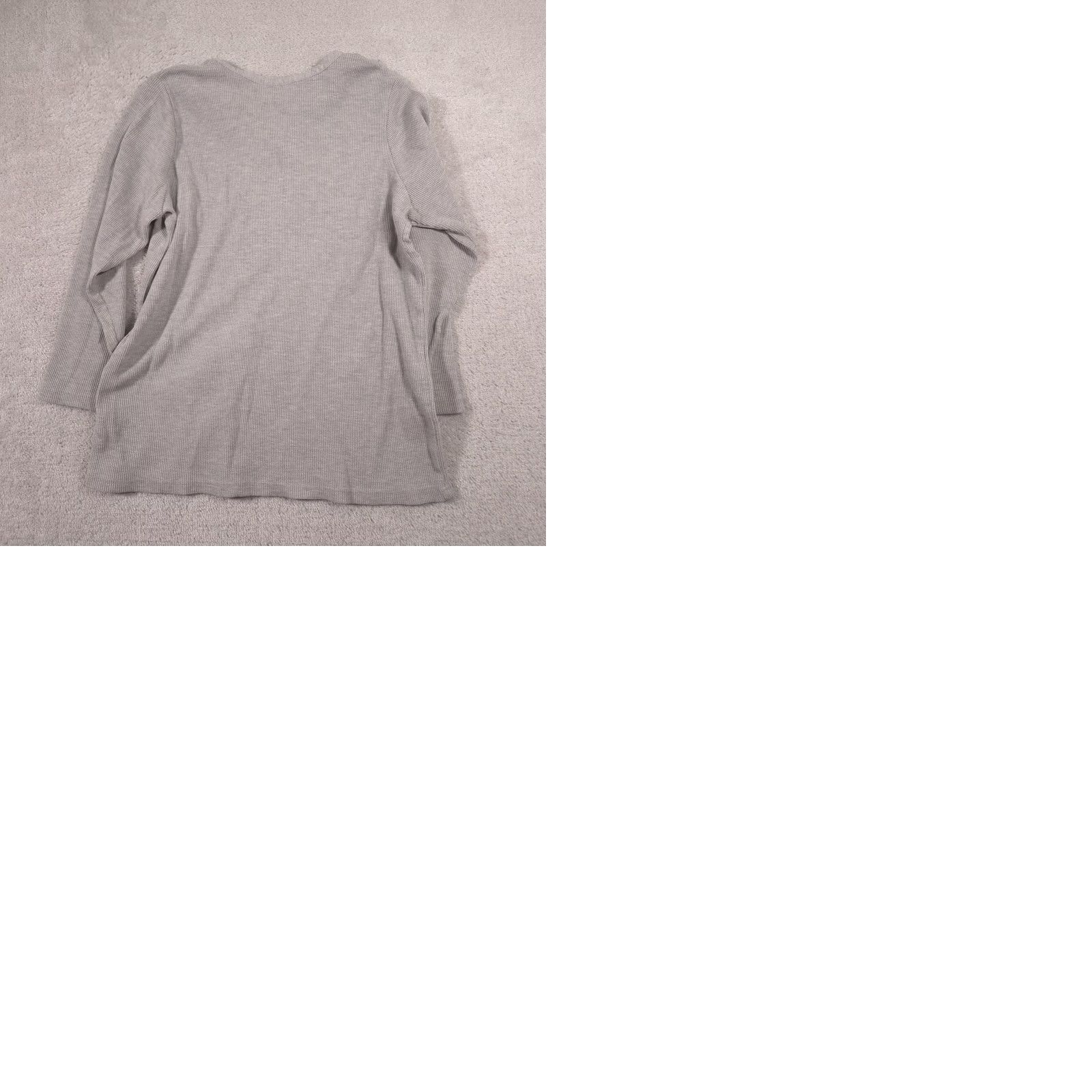 Vintage Woman Within Shirt Womens Large Gray Embroidered Henley Long Sleeve Thermal Top Size L / US 10 / IT 46 - 9 Thumbnail