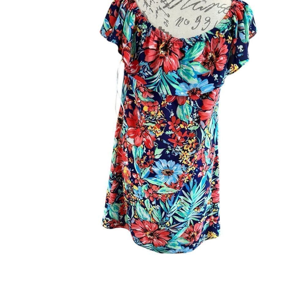 Other Chetta B Red and Blue Ruffled Tiered Sundress Size M / US 6-8 / IT 42-44 - 2 Thumbnail