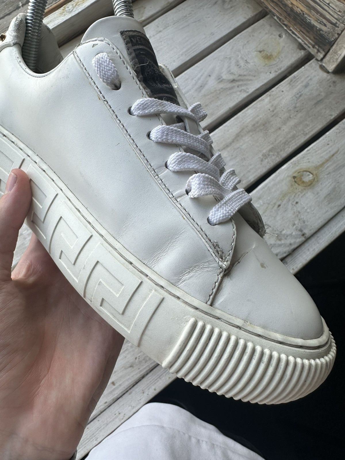 Versace 🚨Womens Versace low top sneakers size 35.5 Size US 5.5 / IT 35.5 - 13 Thumbnail