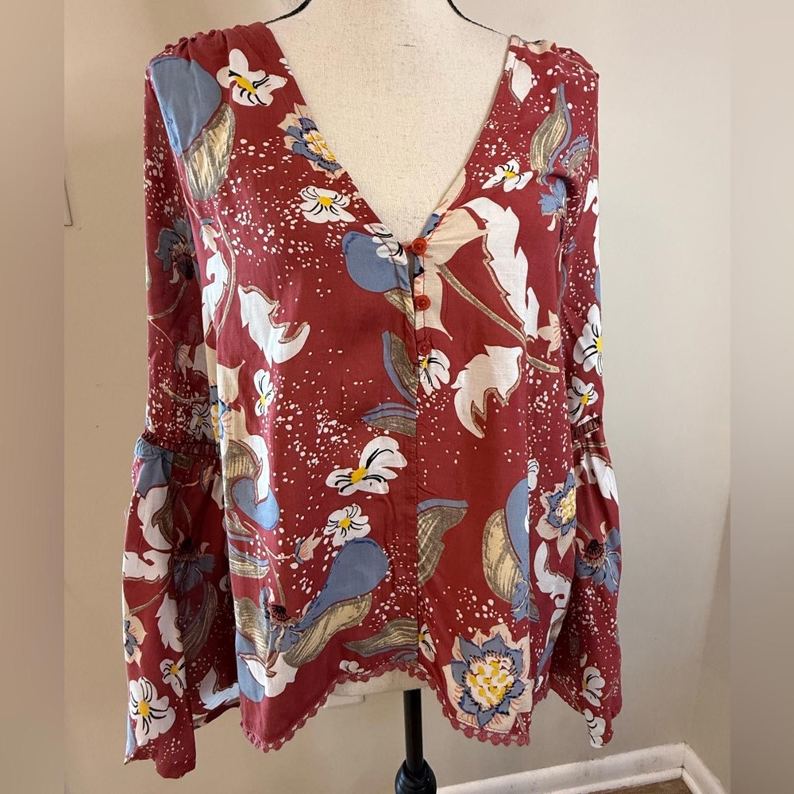 Other JAASE boho hippie V neck floral lagenlook top SZ XS Size XS / US 0-2 / IT 36-38 - 1 Thumbnail