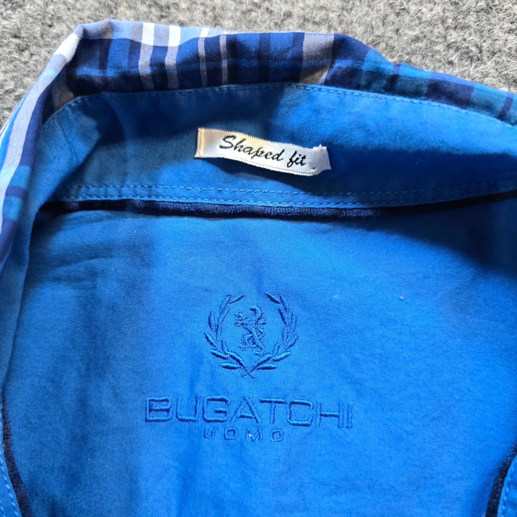 BUGATCHI Bugatchi Shirt Mens Medium Blue Plaid Button Long Sleeve Career Classic Shirt Size US M / EU 48-50 / 2 - 4 Thumbnail