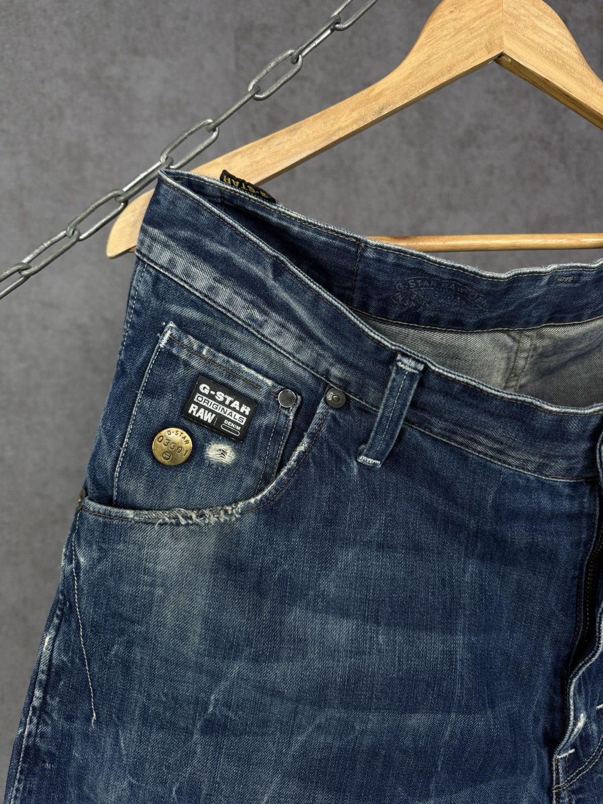G-Star G Star Raw designer distressed denim asymmetric jeans Size US 33 - 4 Thumbnail