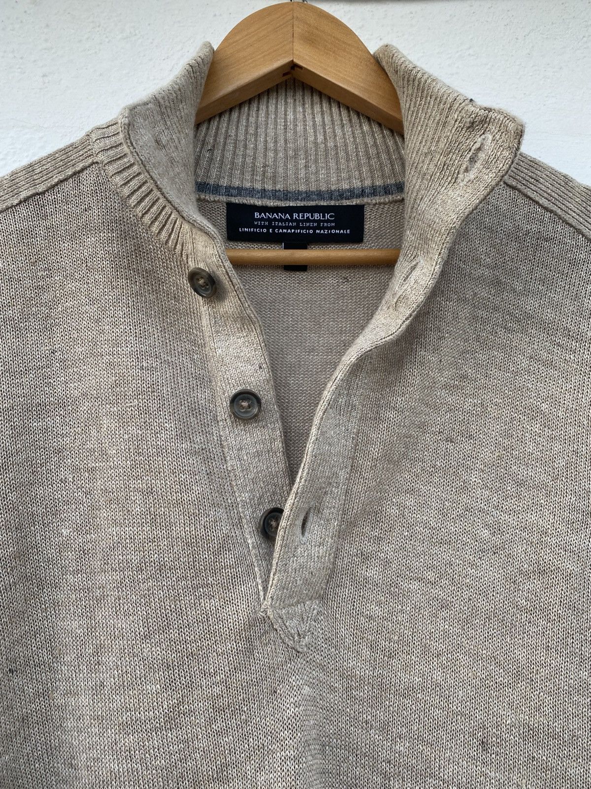 Banana Republic Banana Republic Italian Linen Mock Neck Sweater - Size M Size US M / EU 48-50 / 2 - 3 Thumbnail