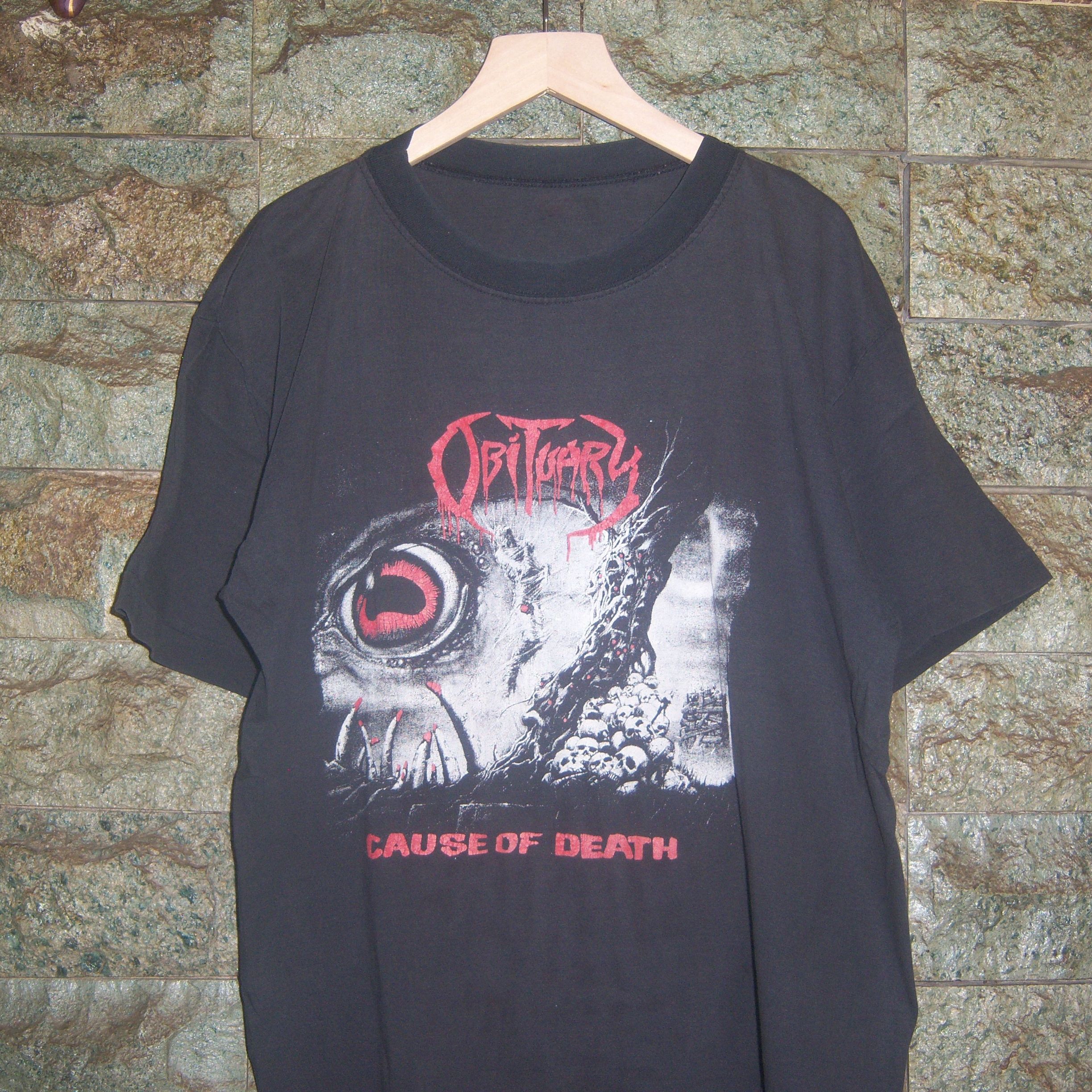 Band Tees × Vintage 90s Obituary Cause Of Death Europe Size US L / EU 52-54 / 3 - 5 Thumbnail