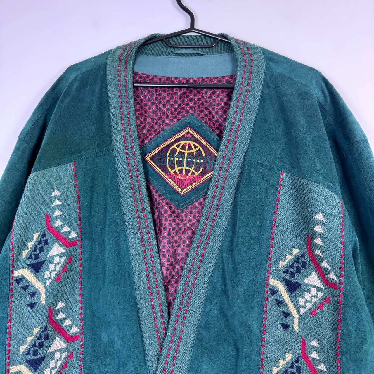 Other Vintage 90s Valmeline Cardigan Jacket Alcantara Pattern XL Size US XL / EU 56 / 4 - 2 Thumbnail