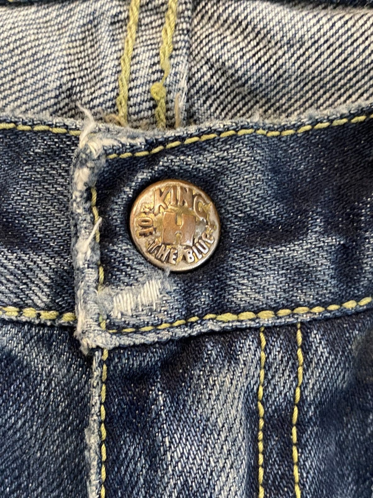 Blue Blue Japan Blue Blue Japan - Crash Distressed Repair Bootcut Denim Size US 30 / EU 46 - 5 Thumbnail
