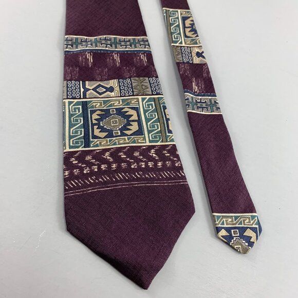 Other Cambridge Classics Purple Geo Men's Tie 4" x 60" Vintage Size ONE SIZE - 2 Thumbnail