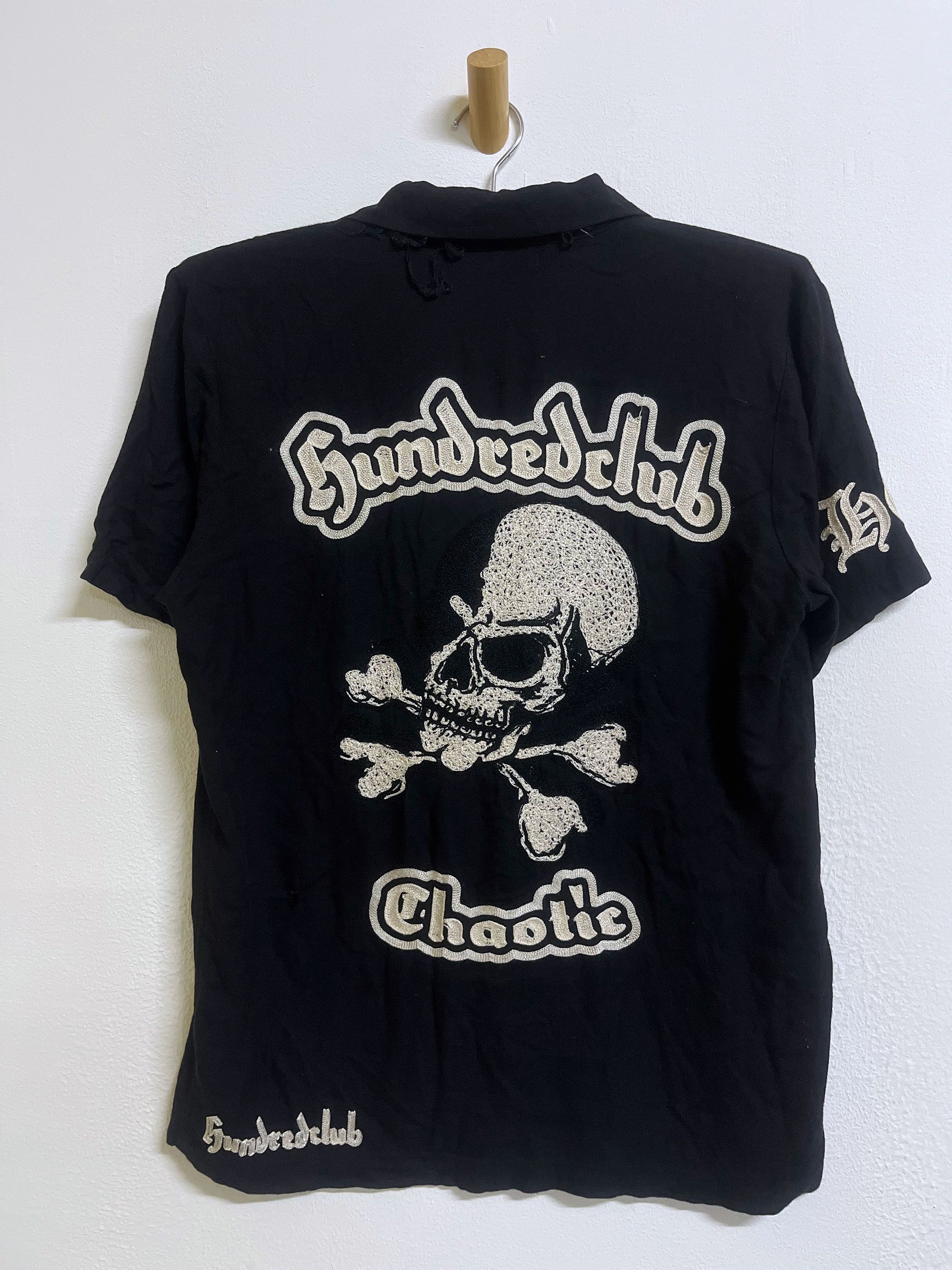 Individual Sentiments Hundred Club Skull Embdoidery Open Collared Short Sleeve Size US M / EU 48-50 / 2 - 5 Thumbnail