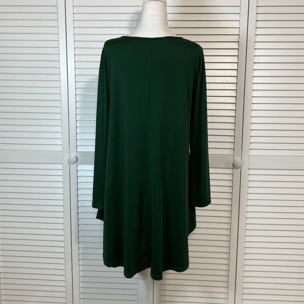 Other Boho Chic Green Flowy V-neck High-low Hem Tunic Dress L Size L / US 10 / IT 46 - 3 Thumbnail
