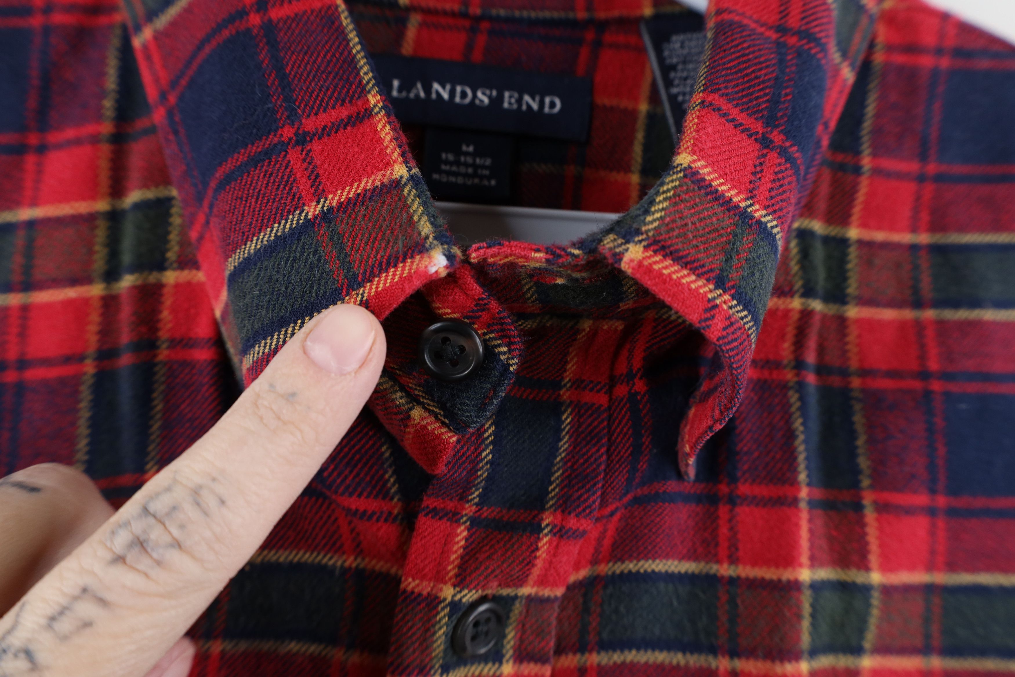 Lands' End × Vintage Vintage Lands End Flannel Collared Button Down Shirt Plaid Size US M / EU 48-50 / 2 - 4 Thumbnail
