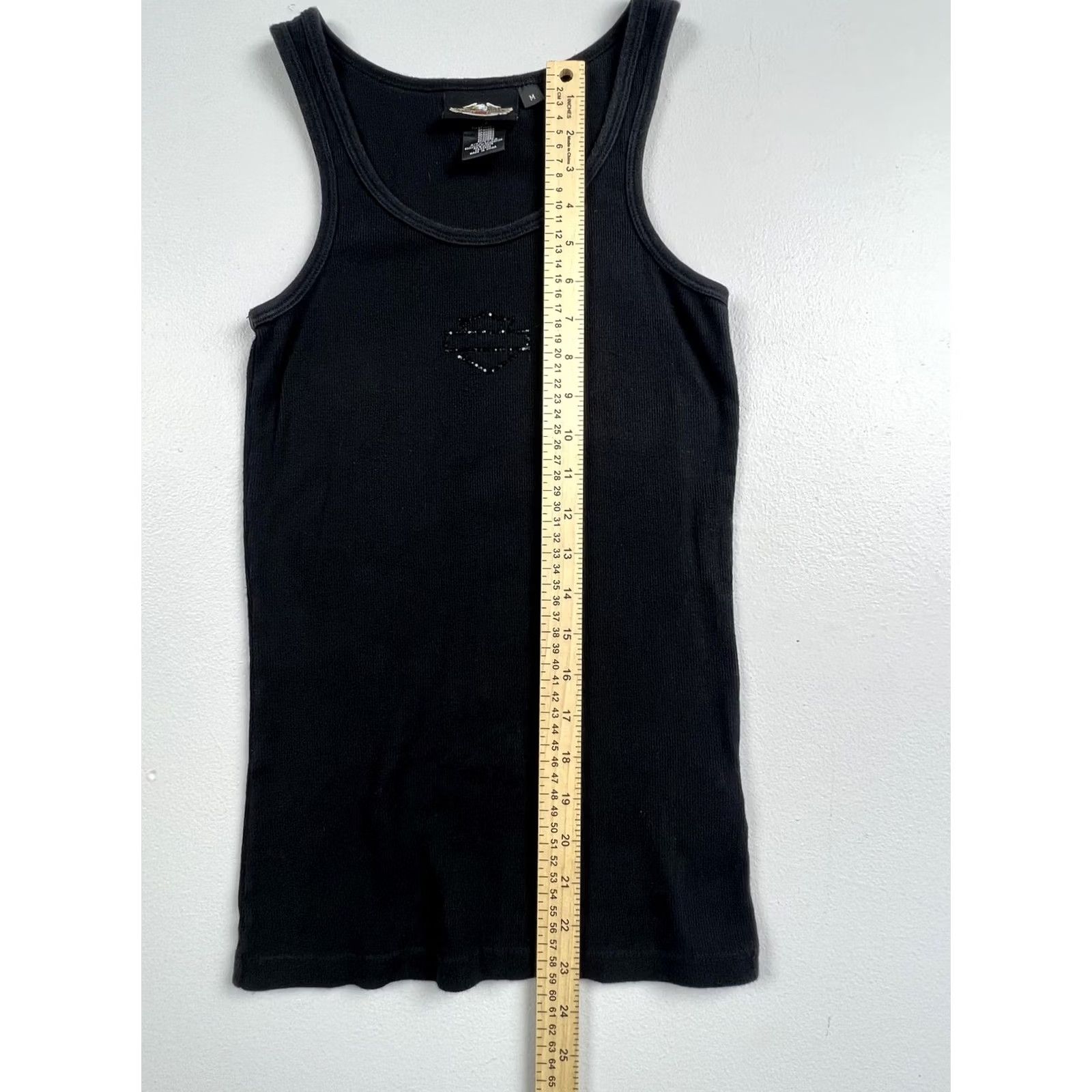 Harley Davidson Harley-Davidson Shirt Womens Medium Black Rhinestone Motorcycle Logo Tank Size M / US 6-8 / IT 42-44 - 5 Thumbnail