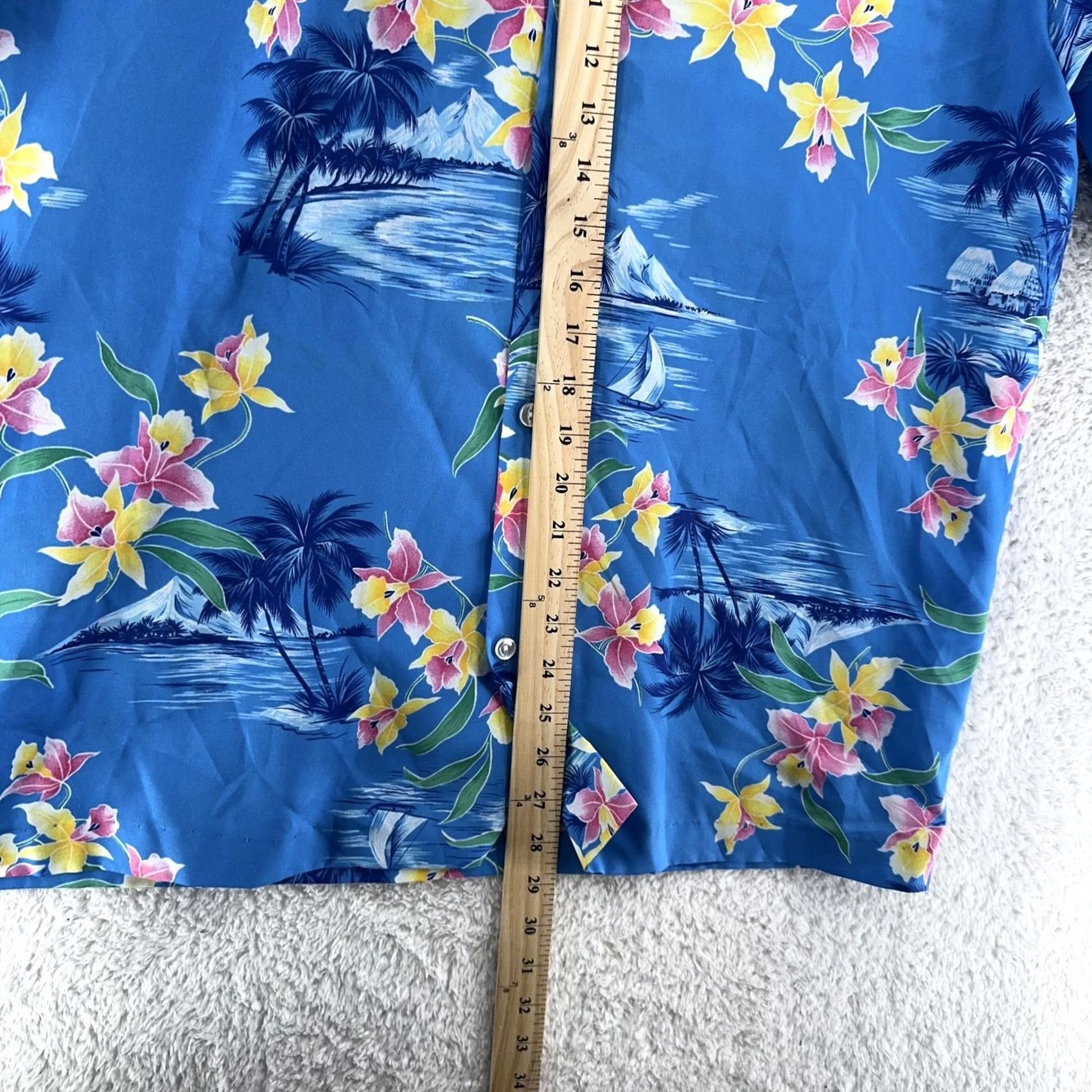 Vintage Pacific Isle Creations Hawaiian Shirt Mens L Floral Aloha Made Hawaii USA Blue Short Sleeve Button-Up Size US L / EU 52-54 / 3 - 4 Thumbnail