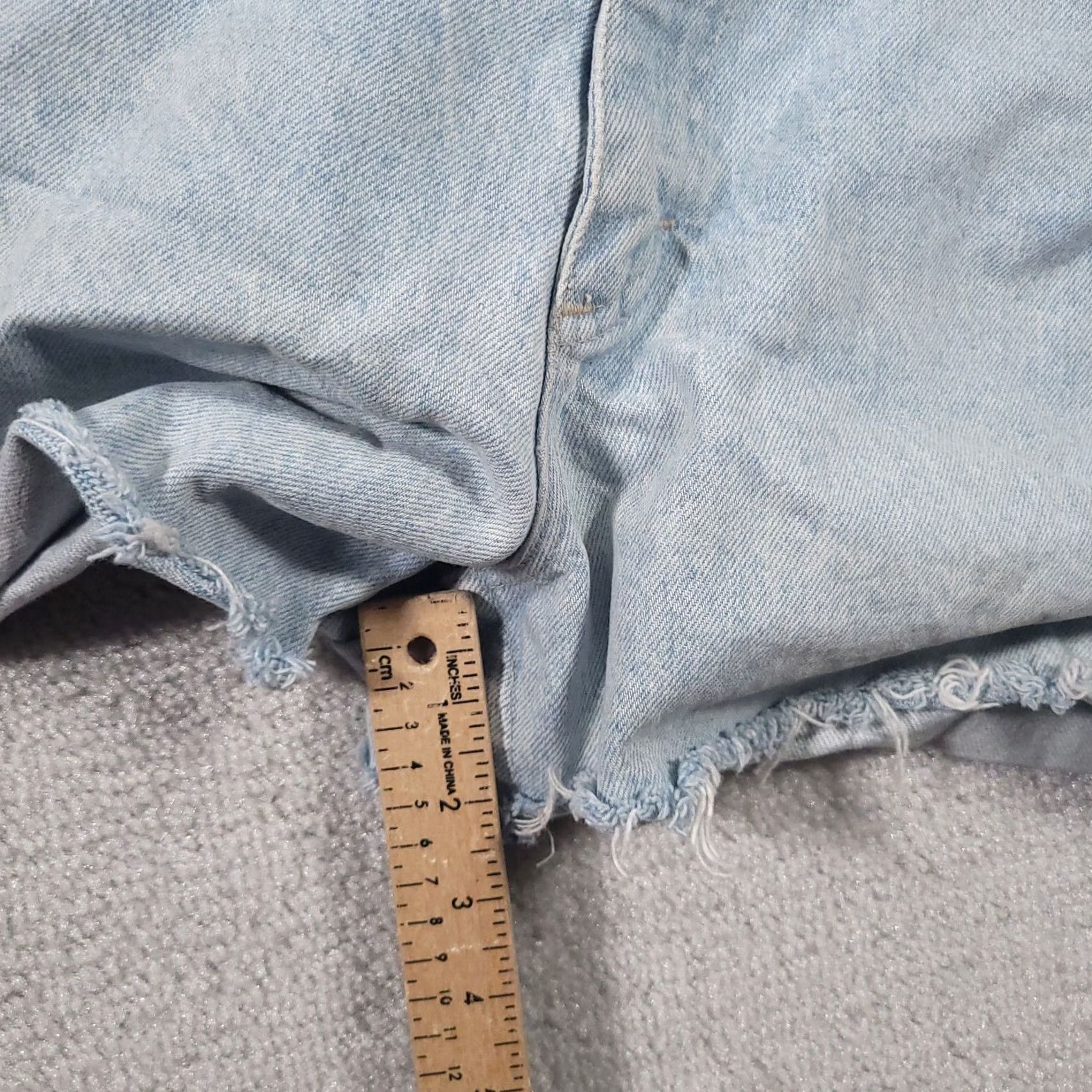 Lee VINTAGE Lee Mom Jean Cut Off Shorts 12M High Rise USA Blue Distressed Stained Size 34" / US 12 / IT 48 - 5 Thumbnail