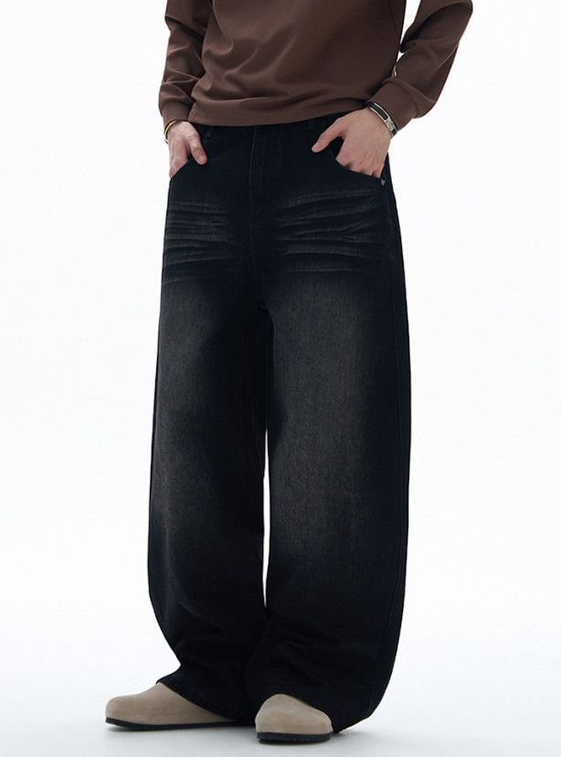 Japanese Brand Vintage American distressed whiskered scimitar loose jeans Size US 32 / EU 48 - 3 Thumbnail